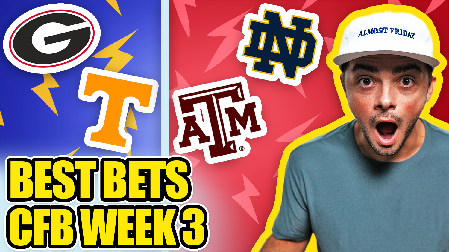 Best Bets College Football Week 3 (Texas A&M vs Notre Dame, Tennessee vs Georgia)