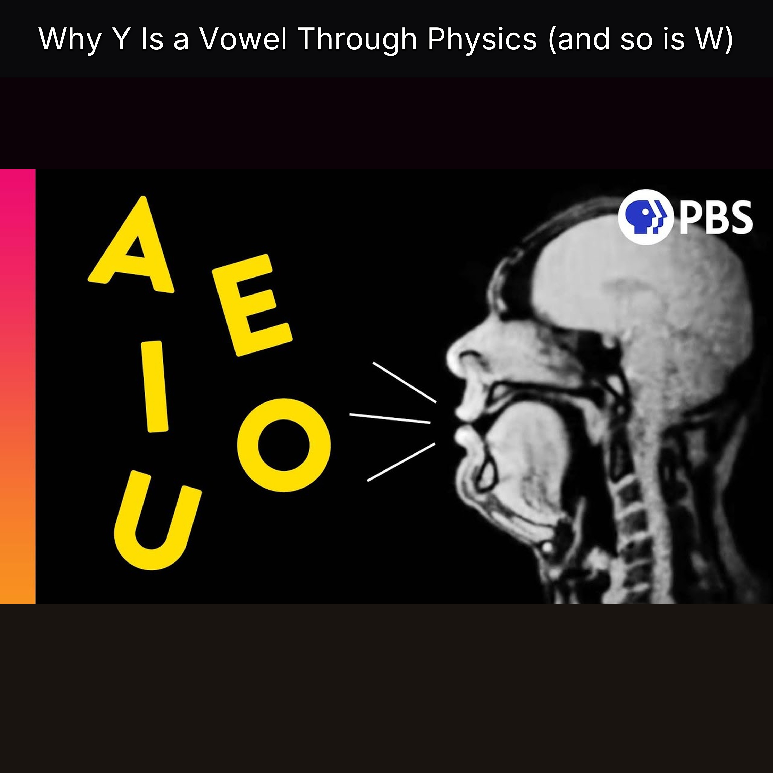 Why Y Is a Vowel Through Physics (and so is W) episode artwork