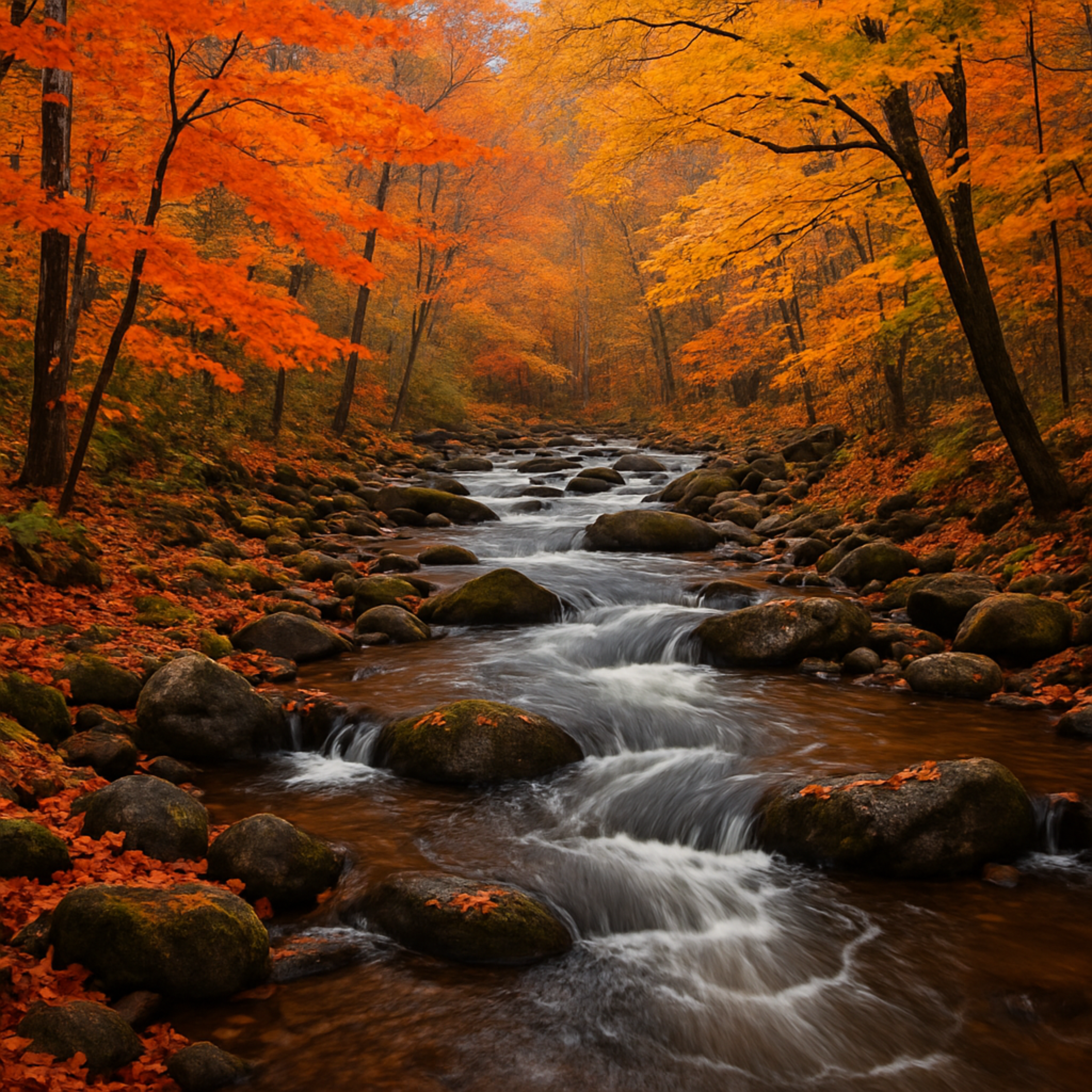Fall Foliage River Sounds | Relaxing Autumn Stream for Deep Sleep