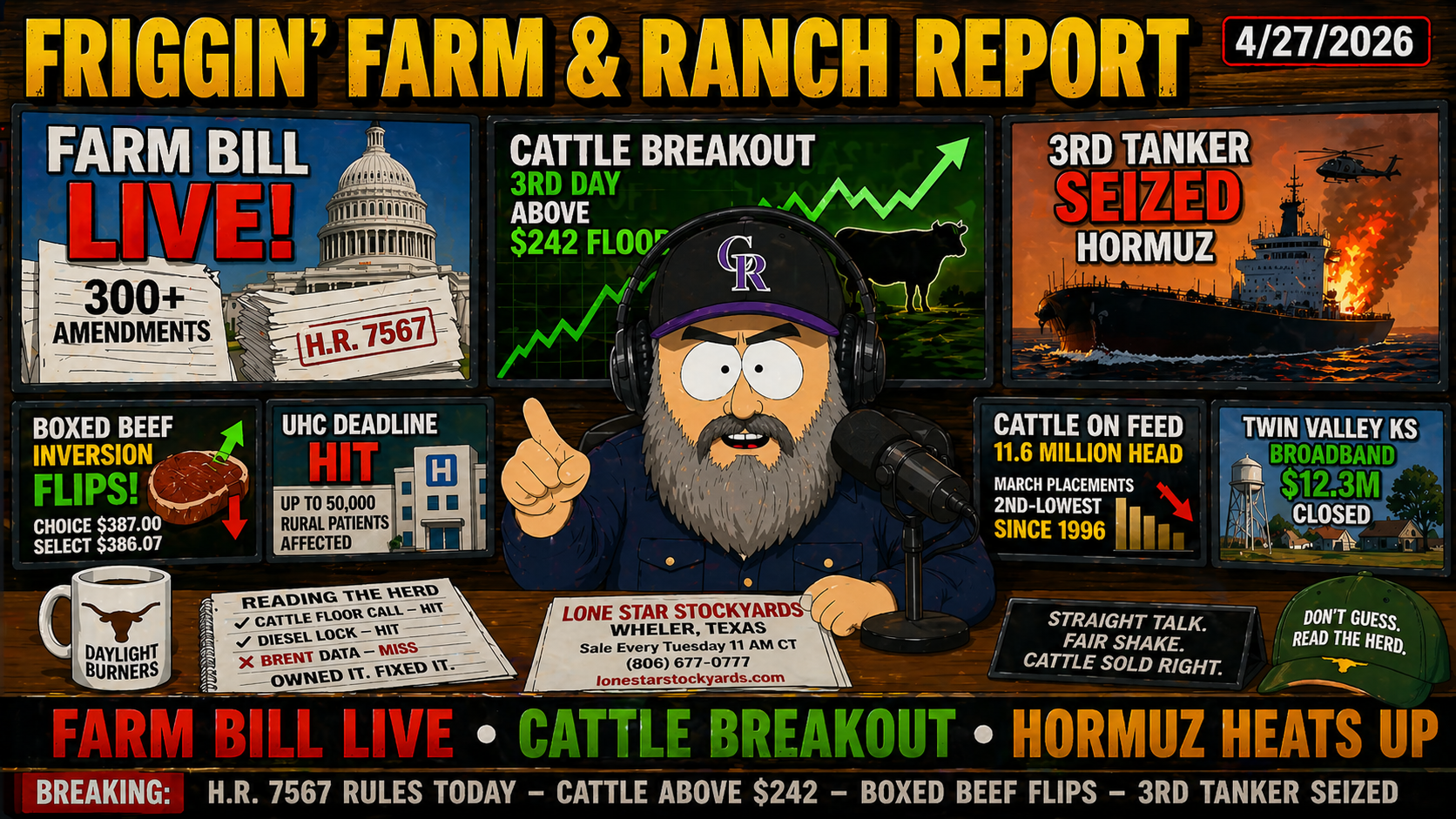 Farm Bill Showdown, Cattle Breakout & Hormuz Pressure | Friggin' Farm & Ranch Report | 04/27/26
