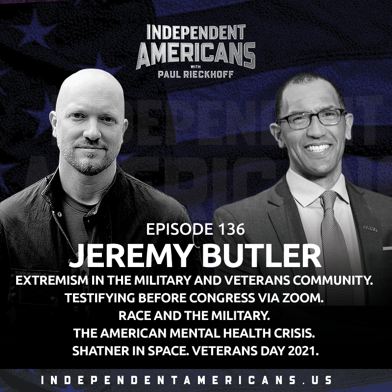 Jeremy Butler. Extremism in the Military and Veterans Community. Testifying Before Congress via Zoom. Race and the Military. The American Mental Health Crisis. Shatner in Space. Veterans Day 2021.