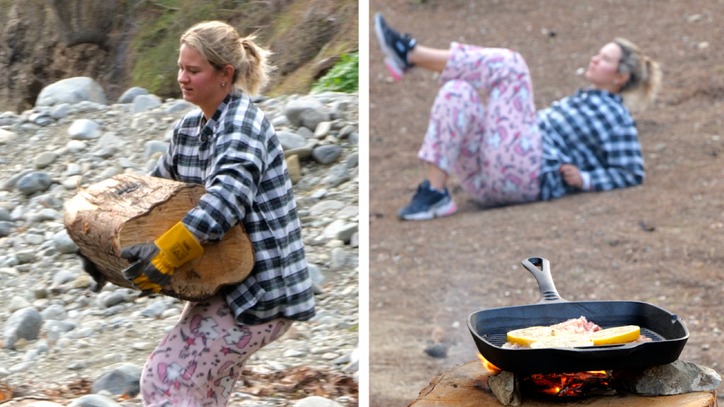 Sound on! She found a log in the forest and cooked dinner with river fish episode artwork
