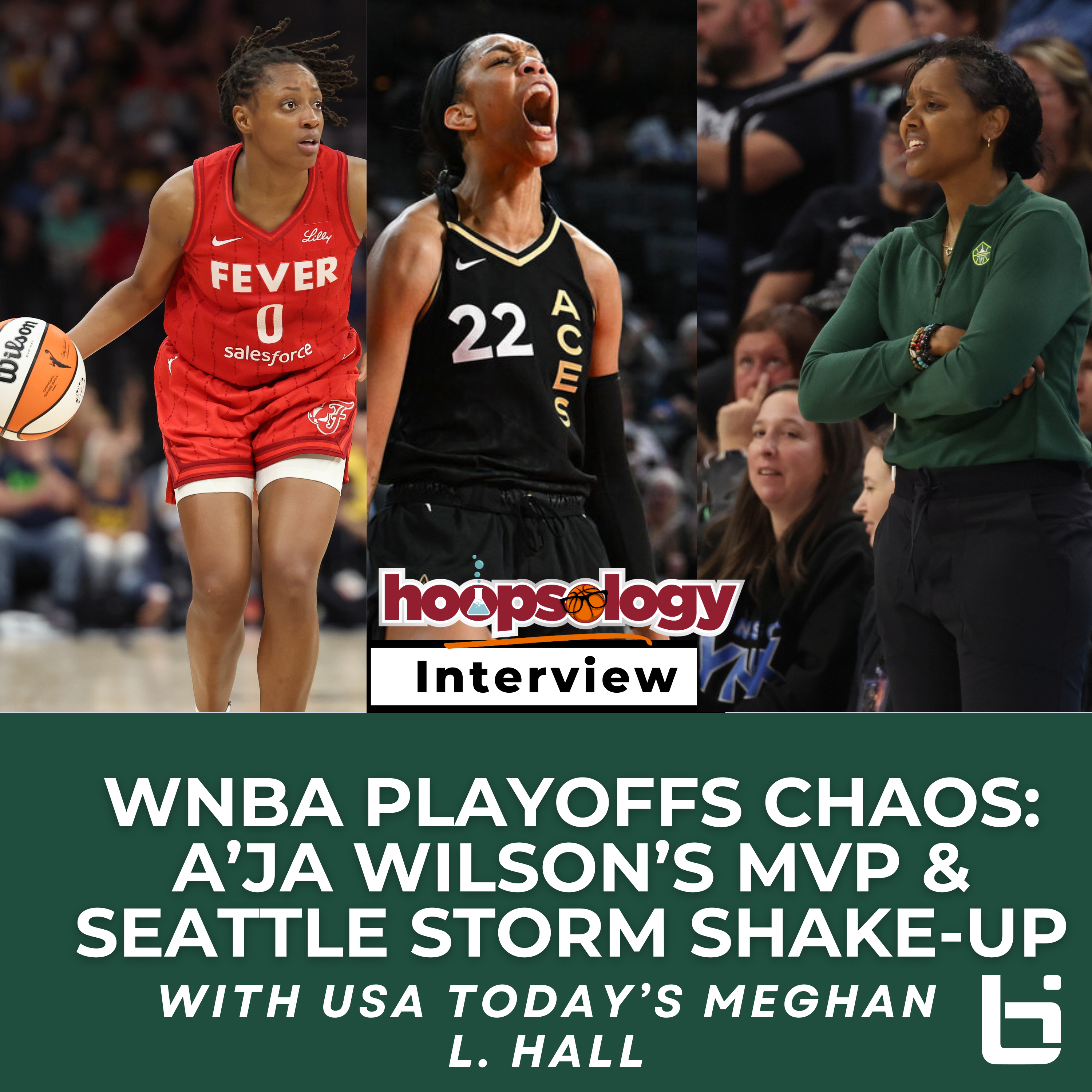 Seattle Storm Fire Noelle Quinn, Can the Fever Win it All, A'ja Wilson wins MVP with USA Today’s Meghan L. Hall episode artwork