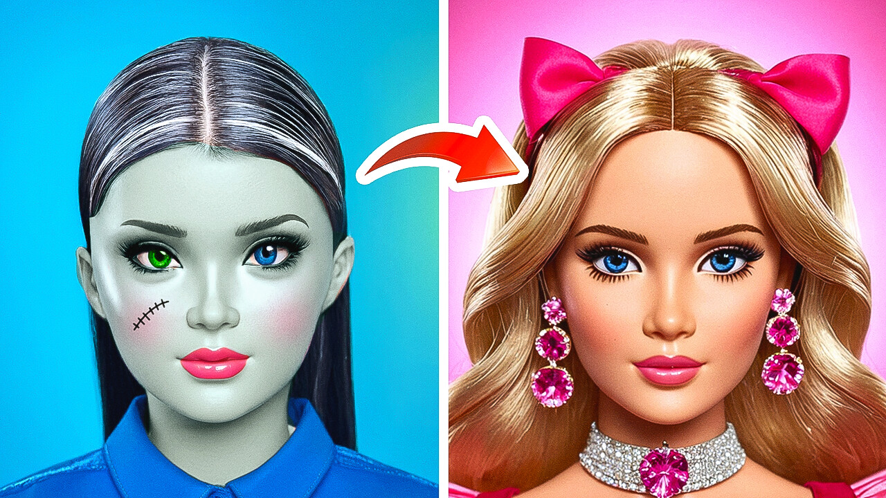 Ein MONSTER HIGH Mädchen probiert den "GANZ IN ROSA"-Look 🎀 Transformation und virale Hacks! 💄✨ episode artwork