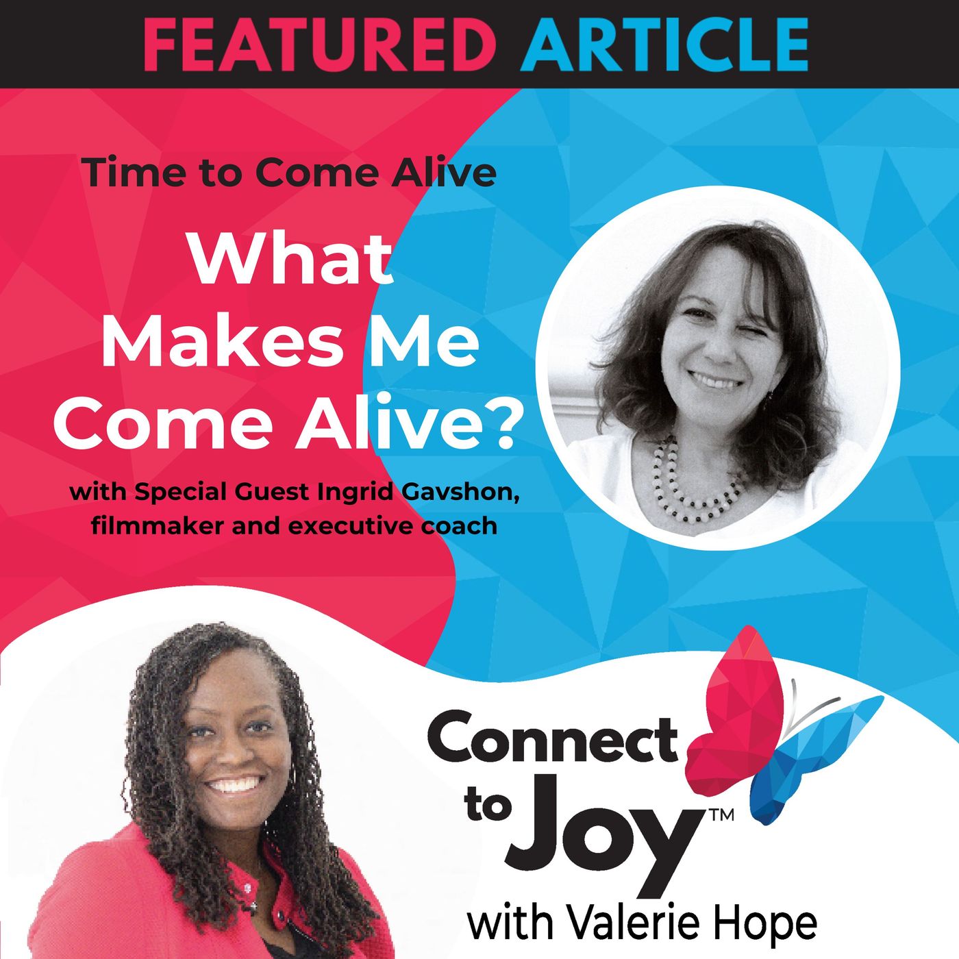 Time To Come Alive: “What Makes Me Come Alive?” With Valerie Hope, Leadership Coach/Speaker, And Guest Interviewer Ingrid Gavshon, Filmmaker episode artwork
