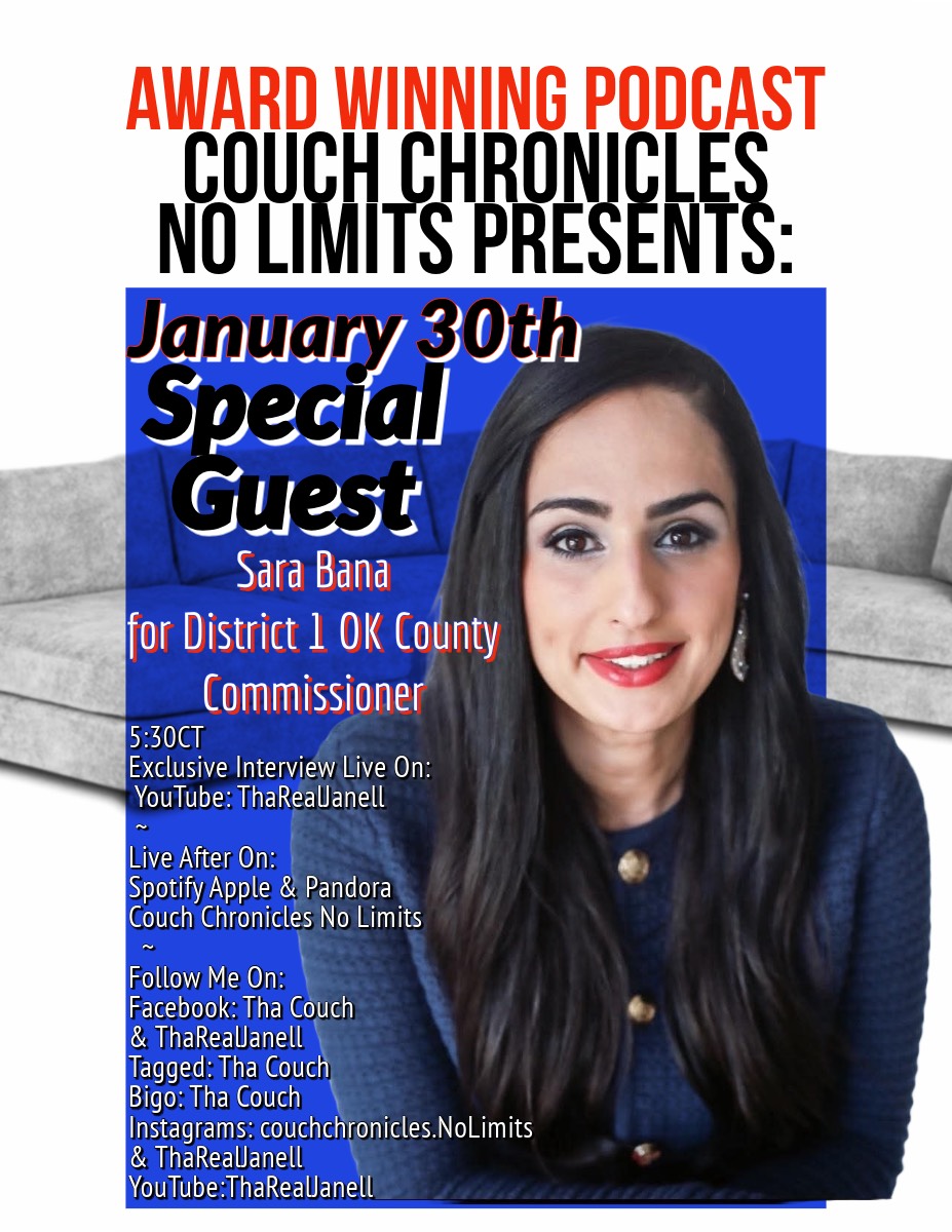 Live W/Sara Bana for District 1 OK County Commissioner- Couch Chronicles No Limits episode artwork