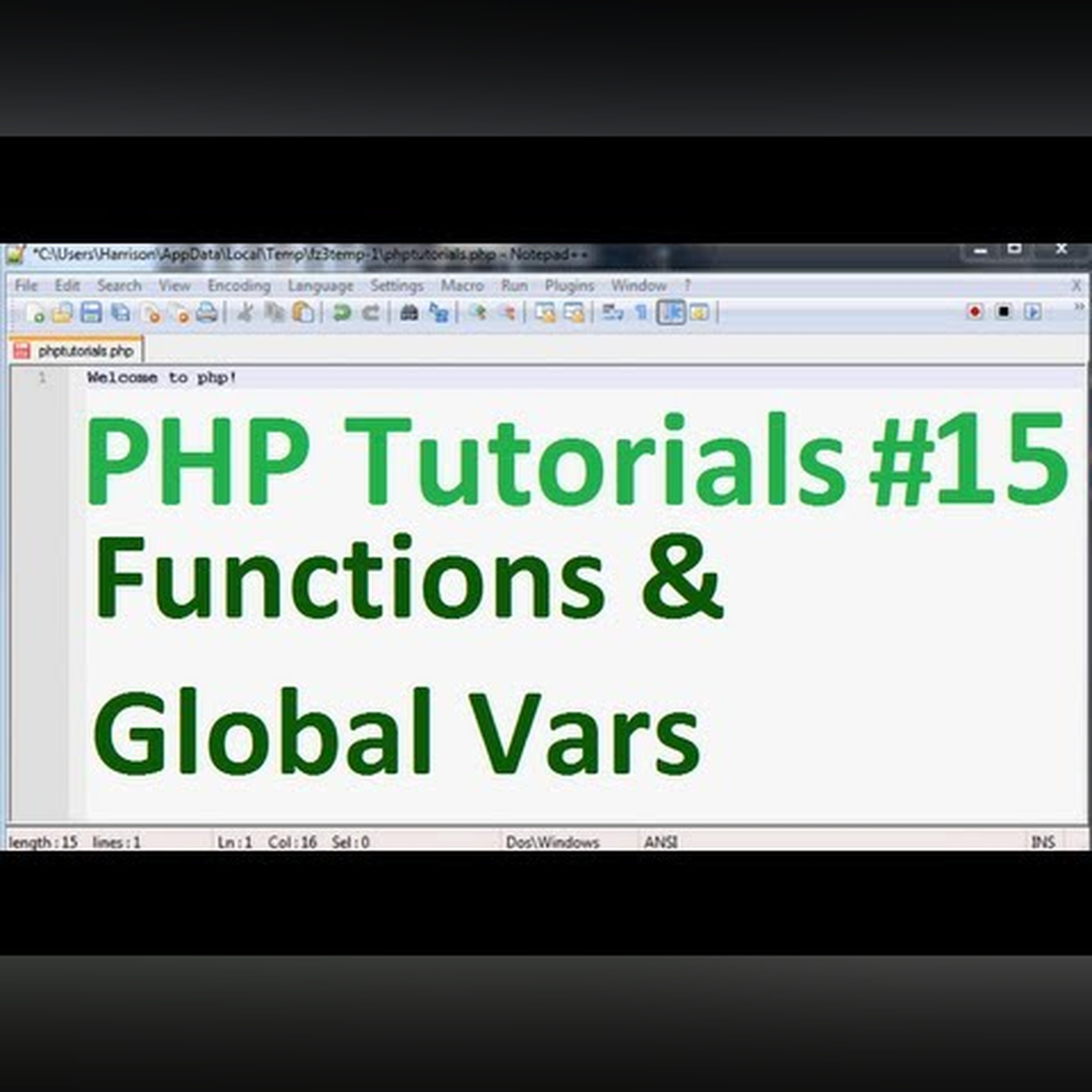 Basic PHP Tutorial 15: Functions and Global Variables episode artwork