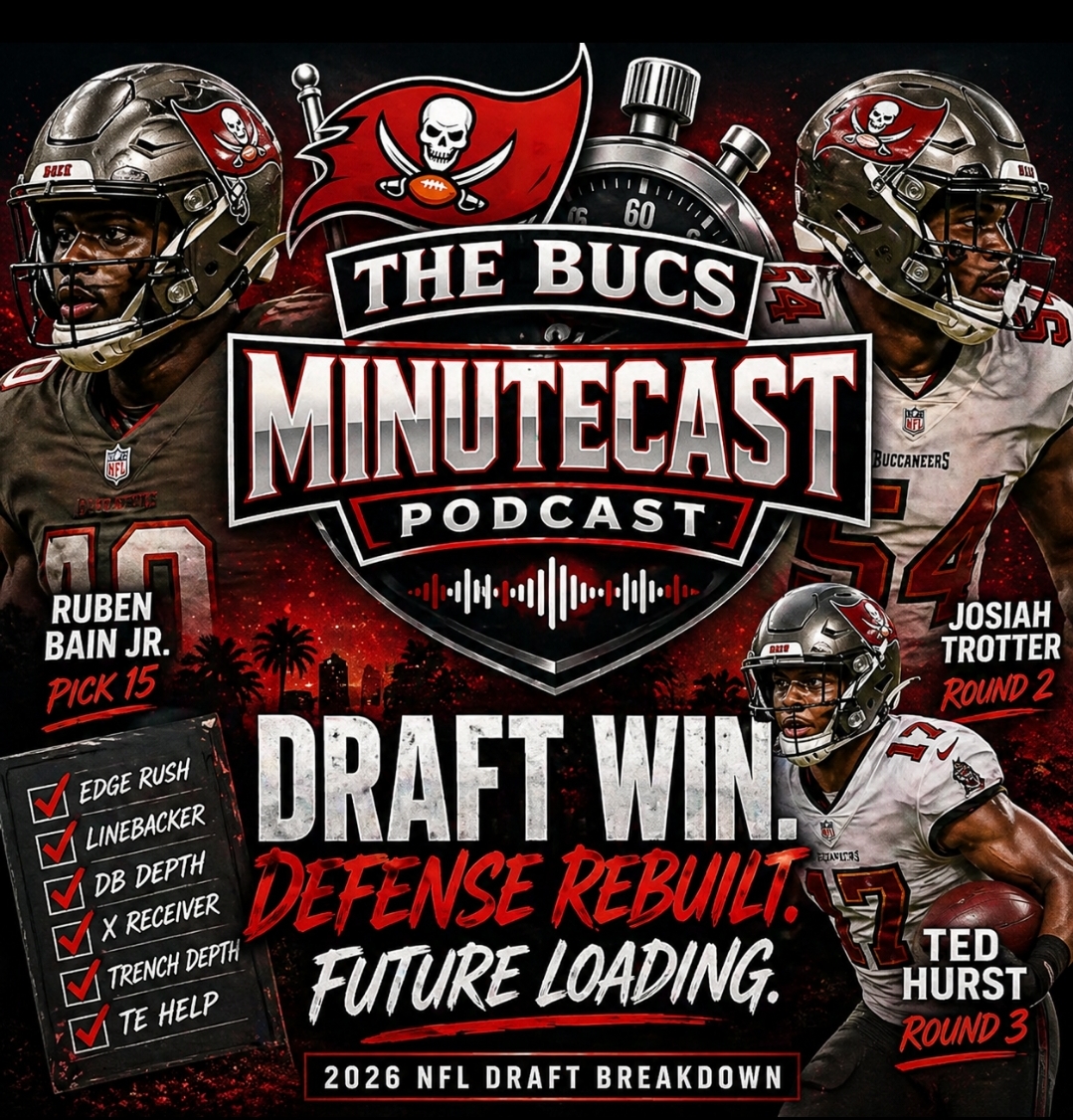 Tampa Bay Buccaneers 2026 NFL Draft Breakdown: Ruben Bain Jr. STEAL at Pick 15, Full Defensive Rebuild Incoming | Bucs Minutecast episode artwork