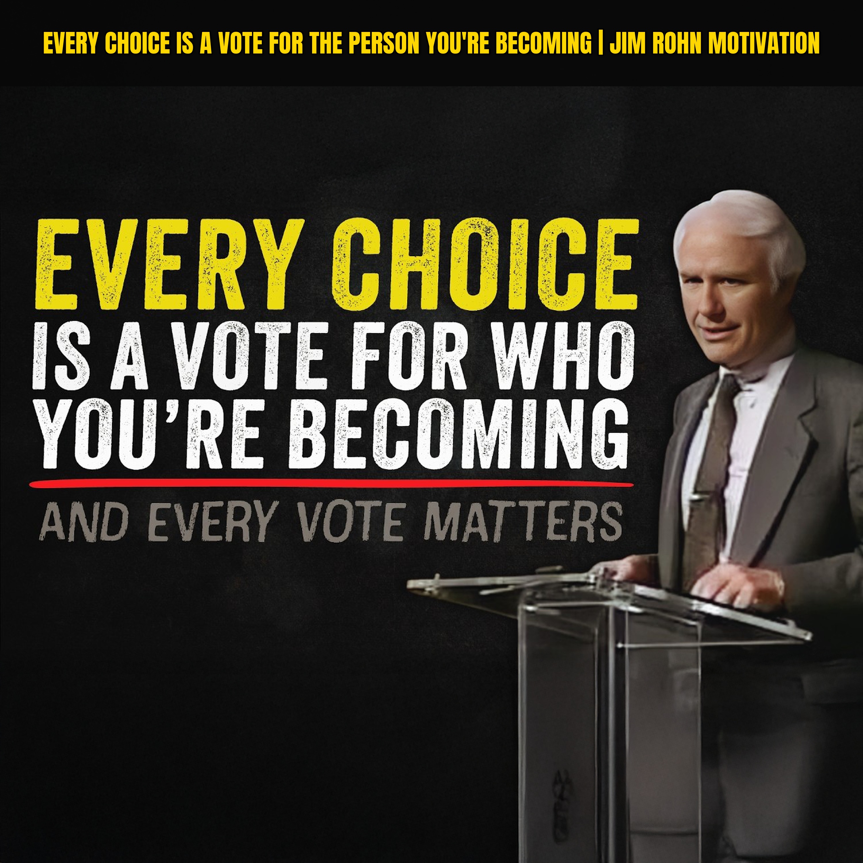 Every Choice is a Vote for the Person You're Becoming | Jim Rohn Motivation