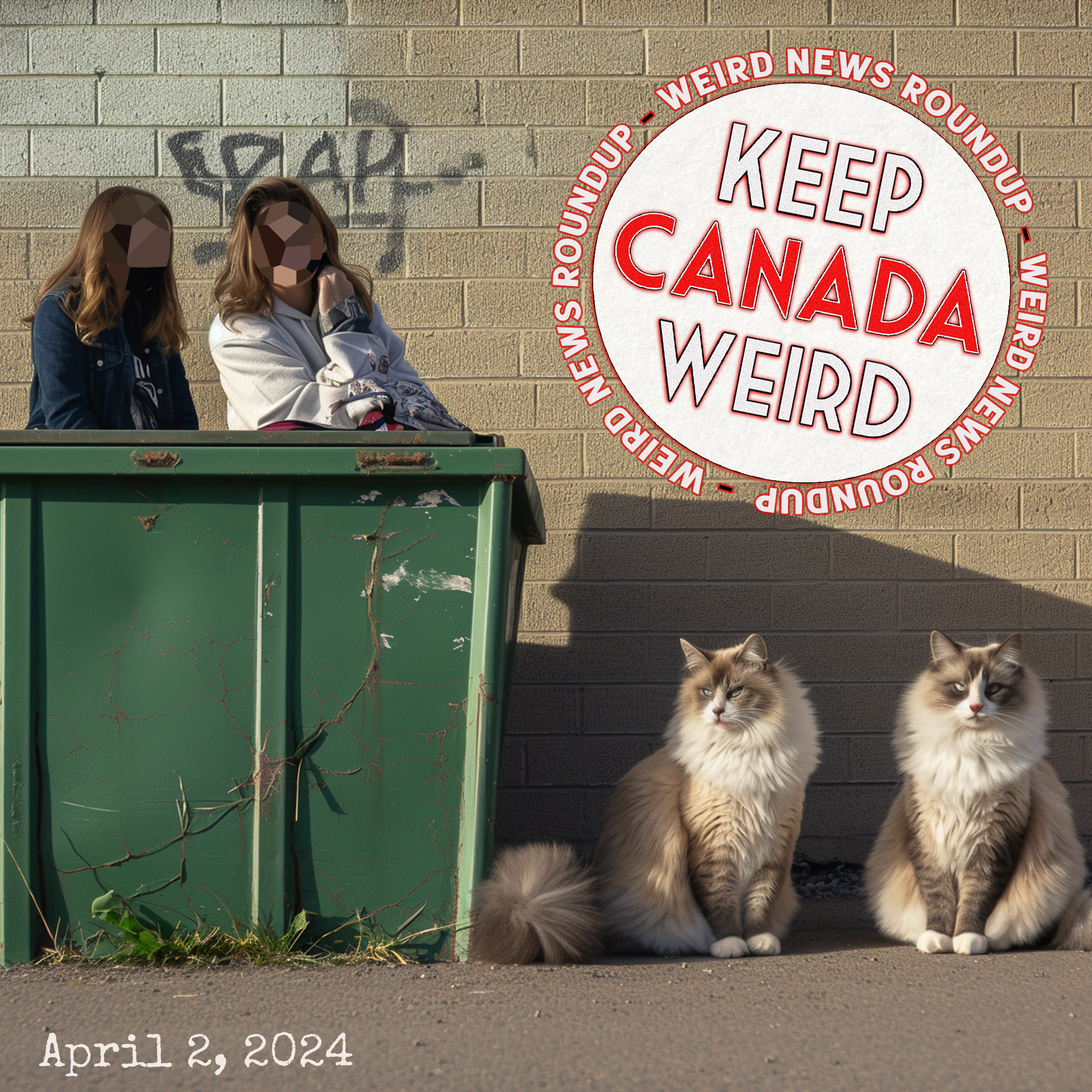 108 - April 2, 2024 - cloned cats in Kelowna, dumpster diving in Saskatchewan, Stolen Art Lawsuit, Nova Scotia's Premier invokes Eminem episode artwork
