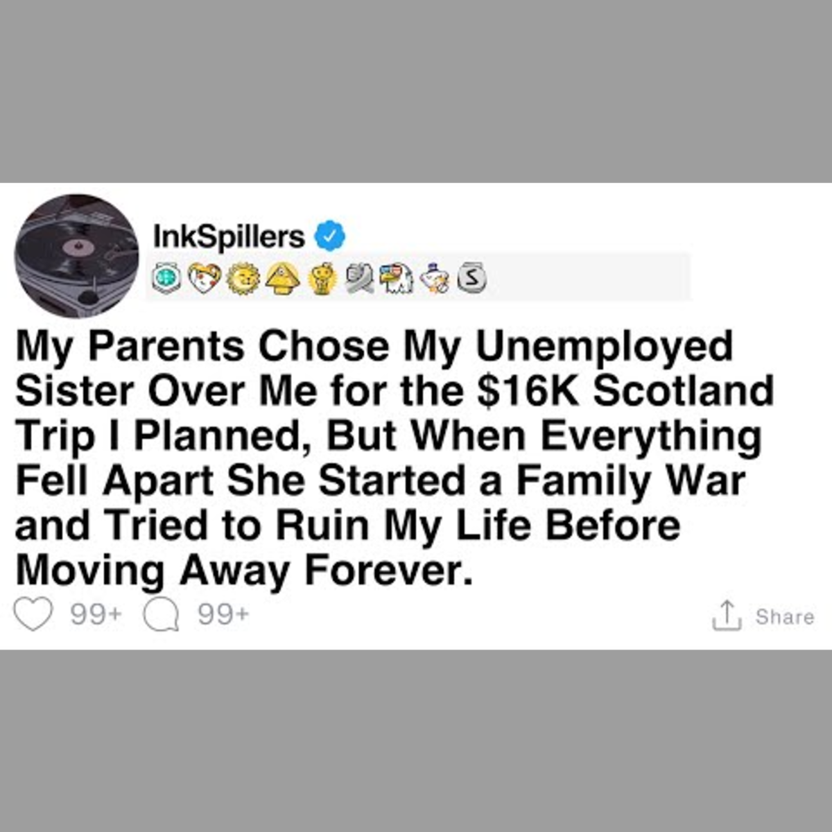 Parents Preferred My Unemployed Sister for a $16K Scotland Trip