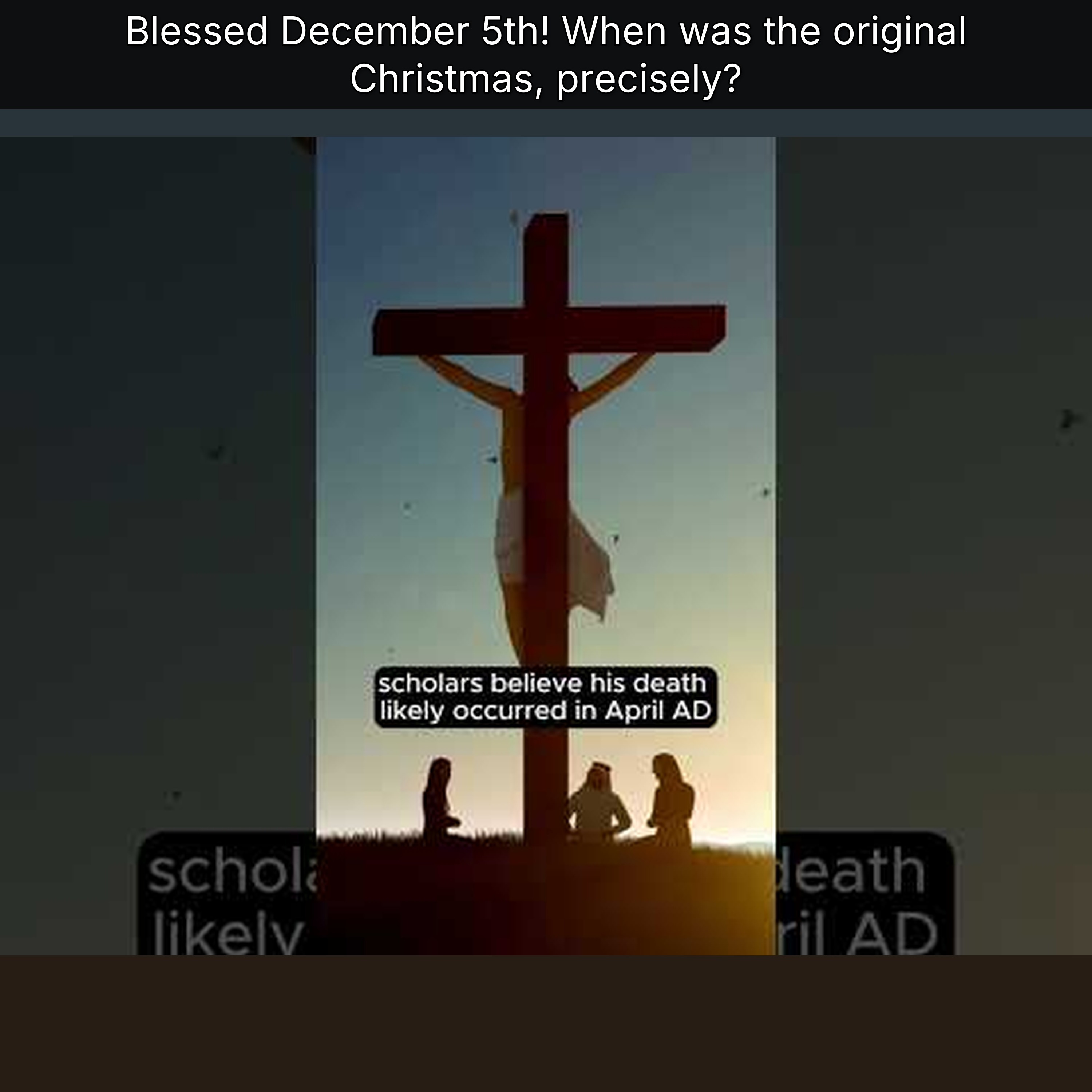 Blessed December 5th! When was the original Christmas, precisely? episode artwork