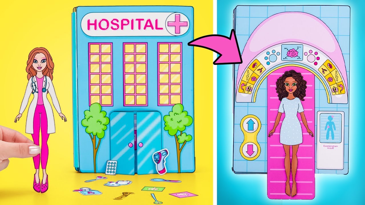 DIY Paper Hospital Quiet Book! Craft & Play with Slime Sam