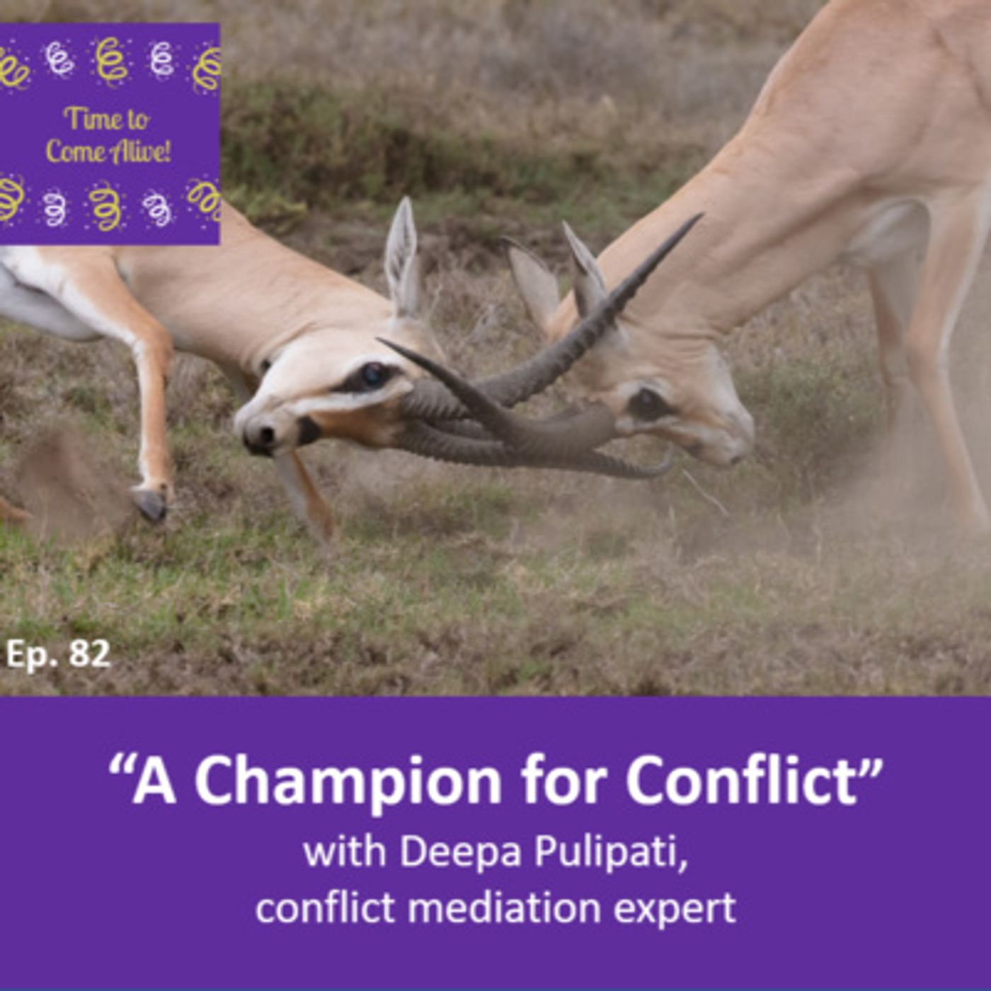 Ep. 82 - Time to Come Alive: “A Champion for Conflict” with Deepa Pulipati, conflict resolution expert episode artwork