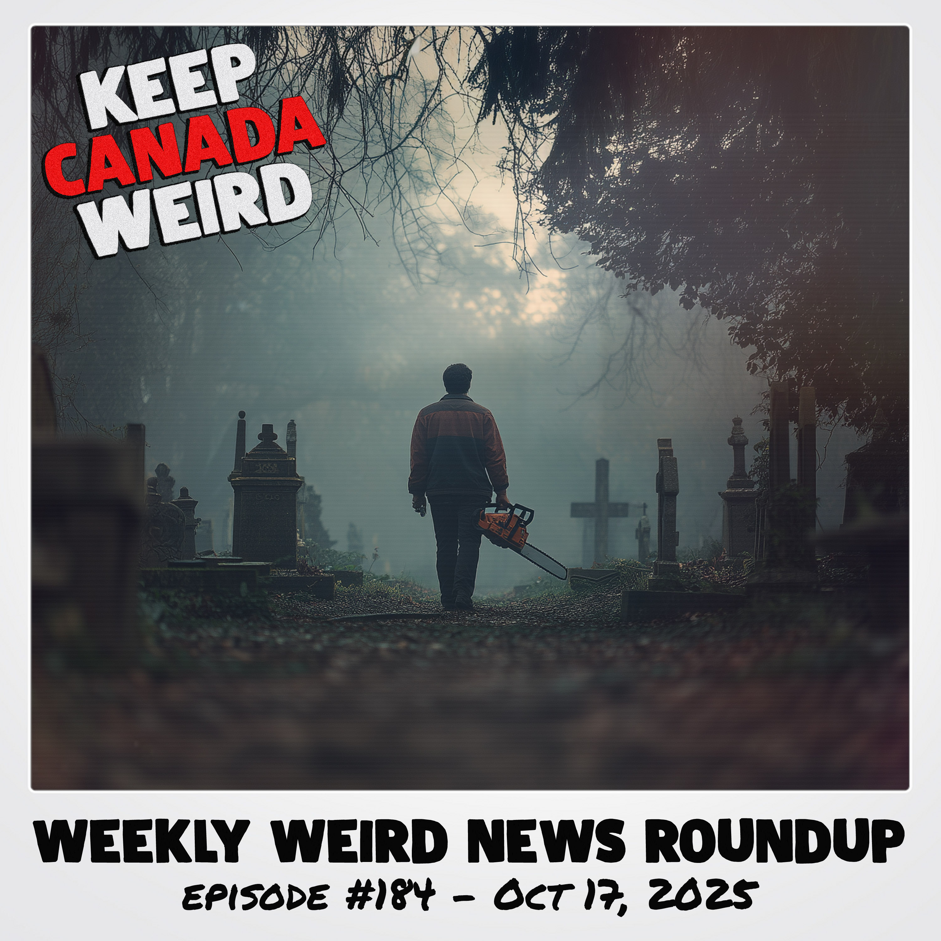 KEEP CANADA WEIRD - 184 - 2025/10/17 - chainsaw in a graveyard, quick change hustlers, Robin's Donuts shrine