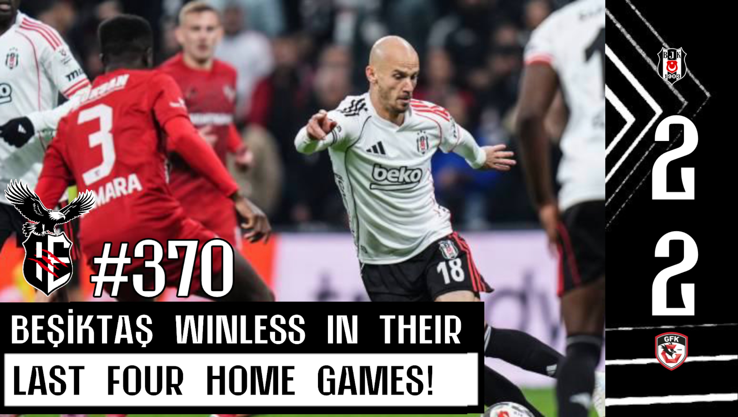 370.  Besiktas 2-2 Gaziantep FK | Crisis deepens as we remain winless in our last 4 home games!