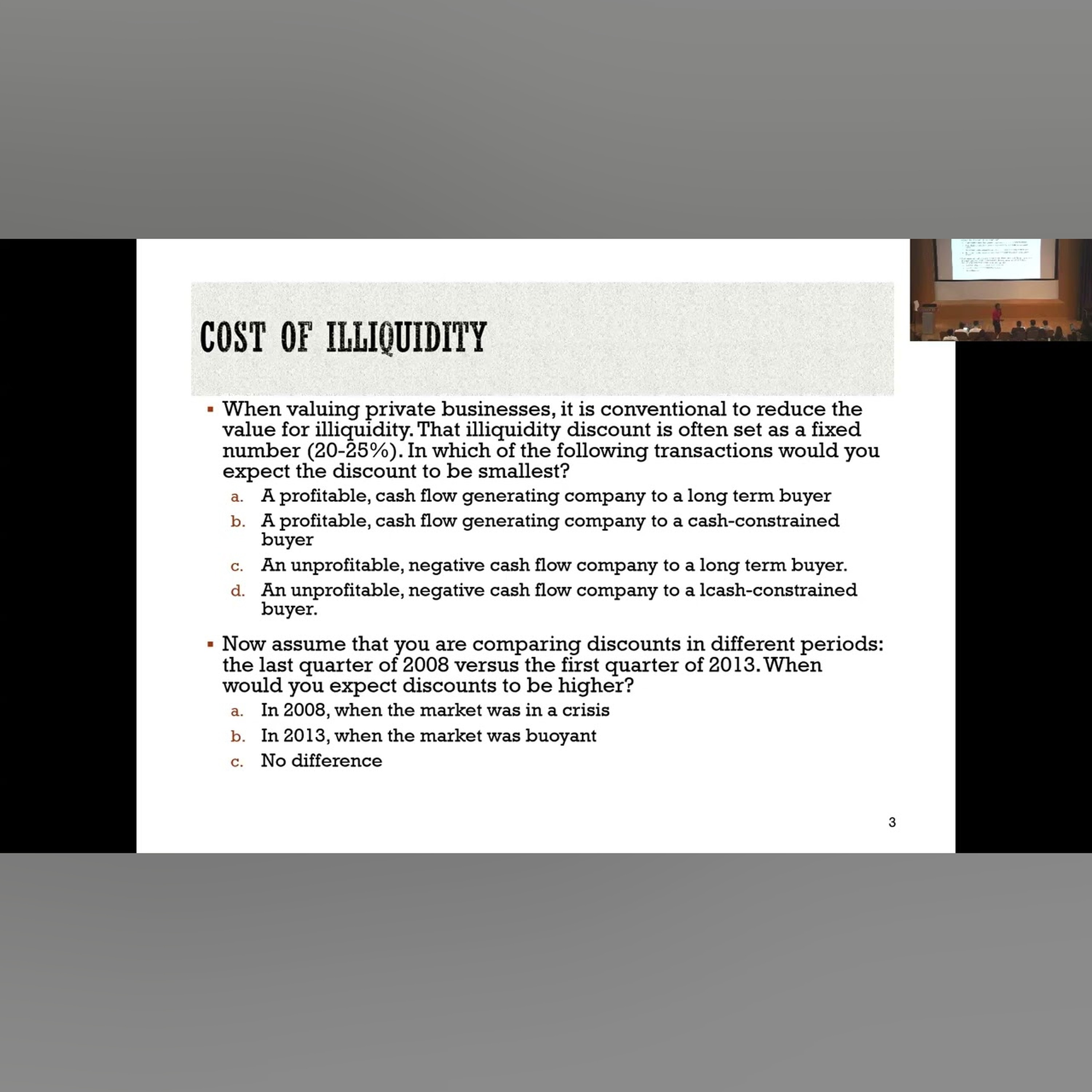 Session 23: Private company valuation