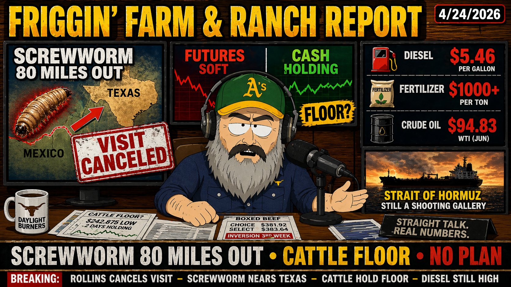 Screwworm, Cattle Floor & Diesel Pain – FFRRR Weekly Wrap (4/24/26)