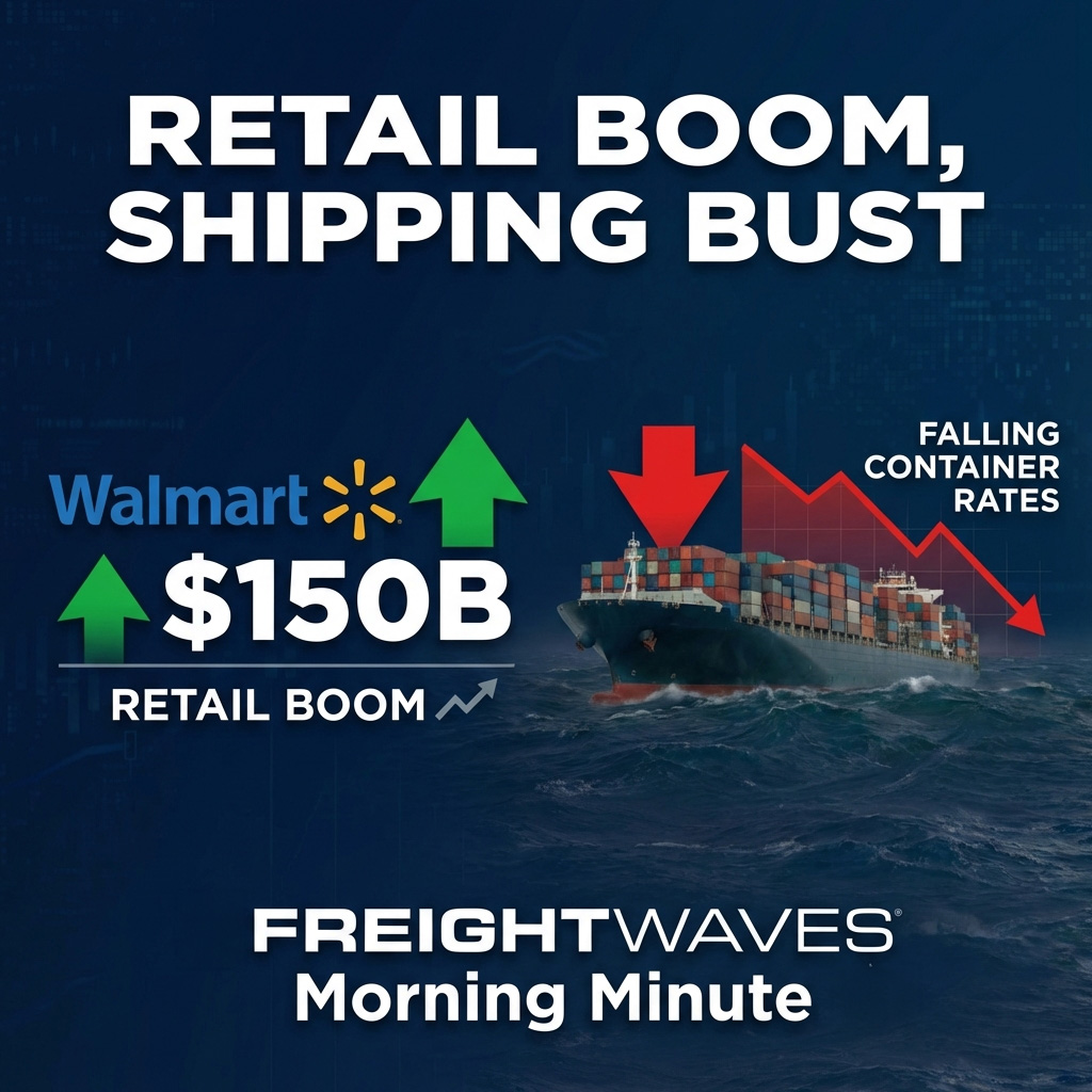 Walmart E-Commerce Tops $150B, Falling Container Rates & GXO Logistics Automation | Morning Minute