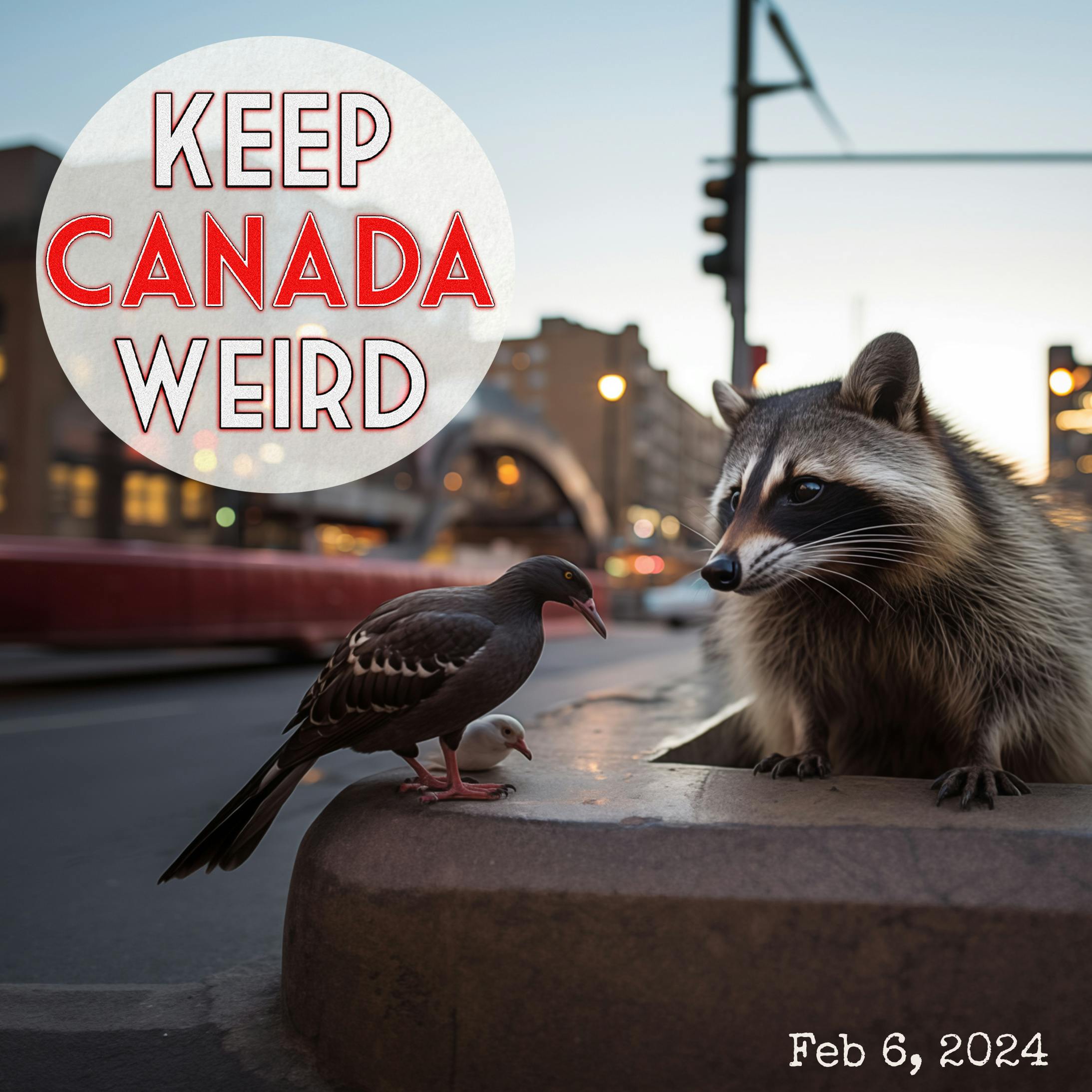KEEP CANADA WEIRD - Feb 6th, 2024 - Racoon vs Toronto, Toronto vs Pigeons, Regina's Pizza, and a Shipwreck in Newfoundland
