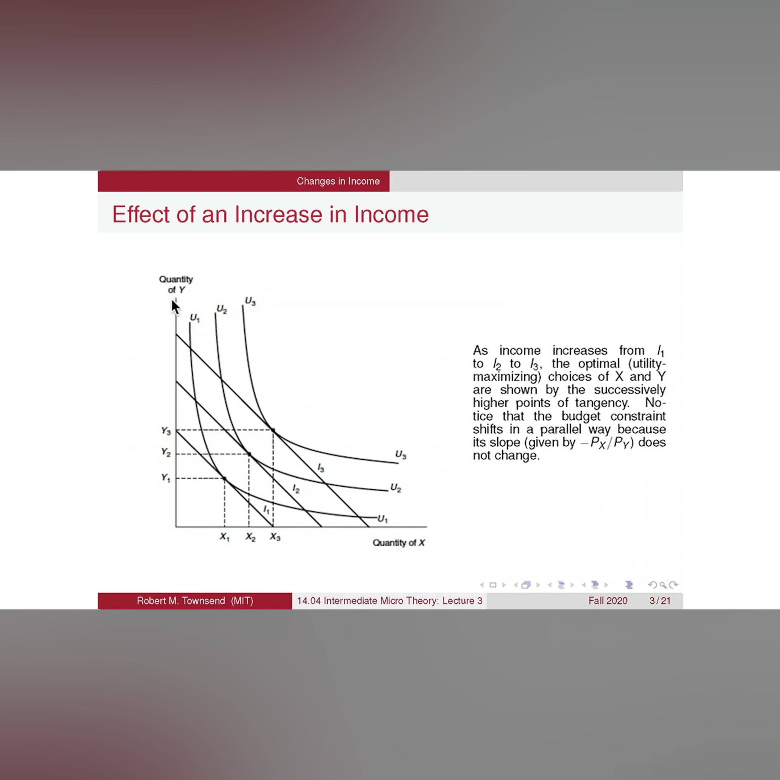 Lecture 3: Income and Substitution Effects