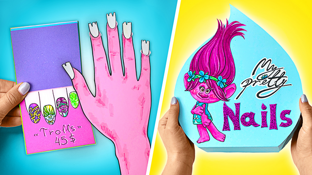 Paper Nail Art Magic: Create a Trolls-Inspired Look!
