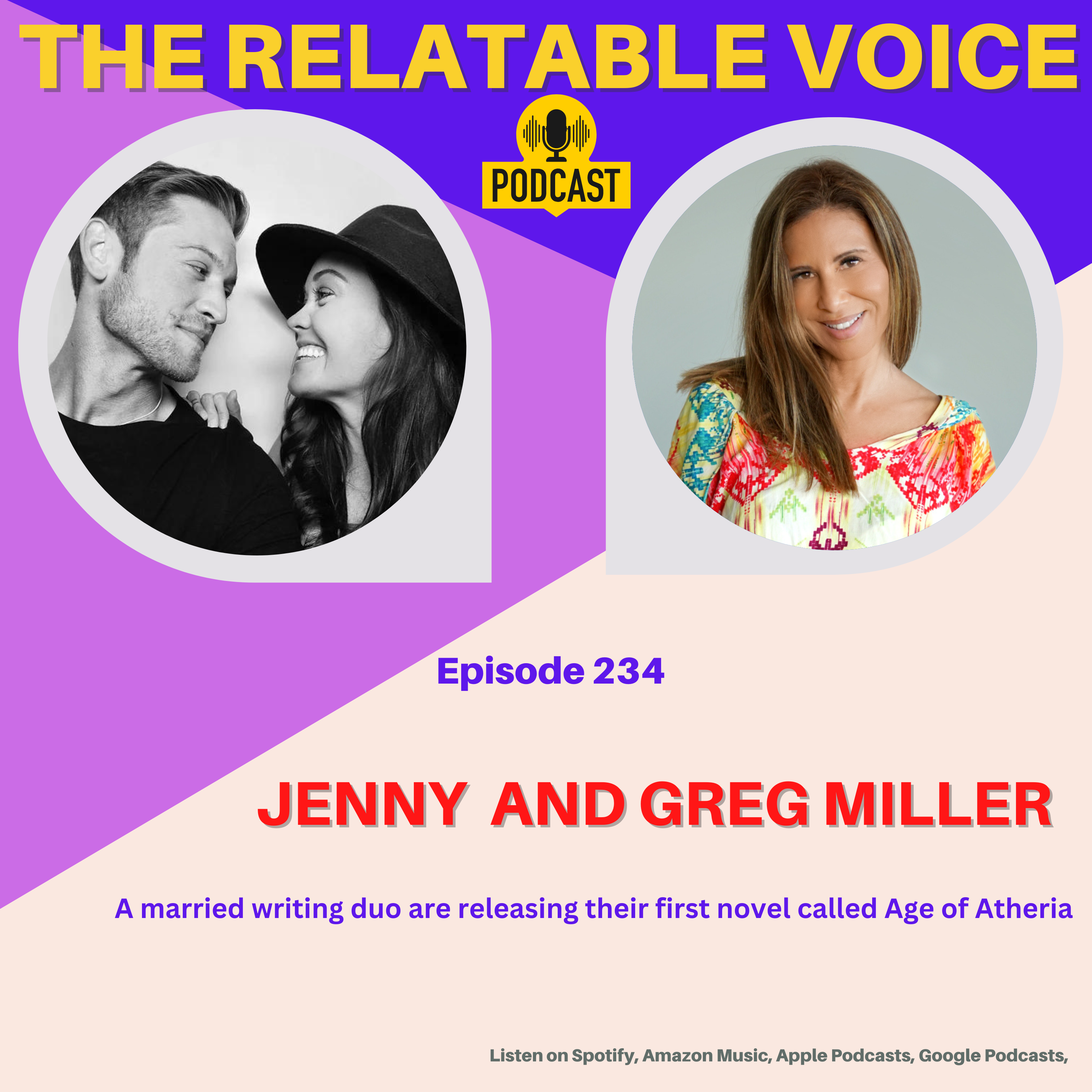 Our very first couple on The RV! Jenny and  Greg Miller are debuting their  first novel together AGE OF ATHERIA, episode artwork