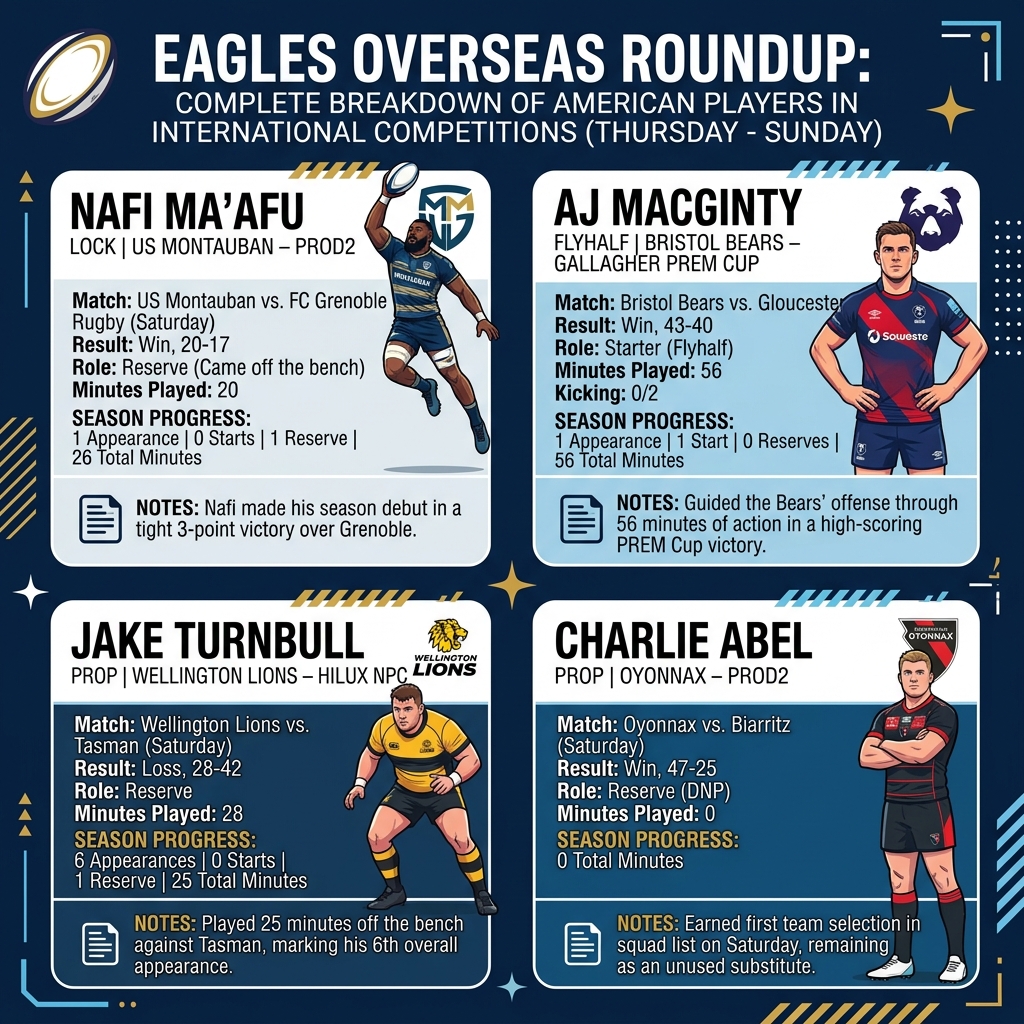 Eagles Overseas: Season debuts in France, PREM Cup action in England, and a battle down in New Zealand’s NPC episode artwork