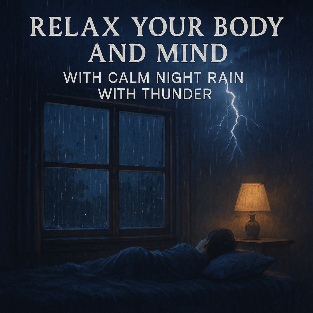 Relax Your Body and Mind with Calm Night Rain with Thunder