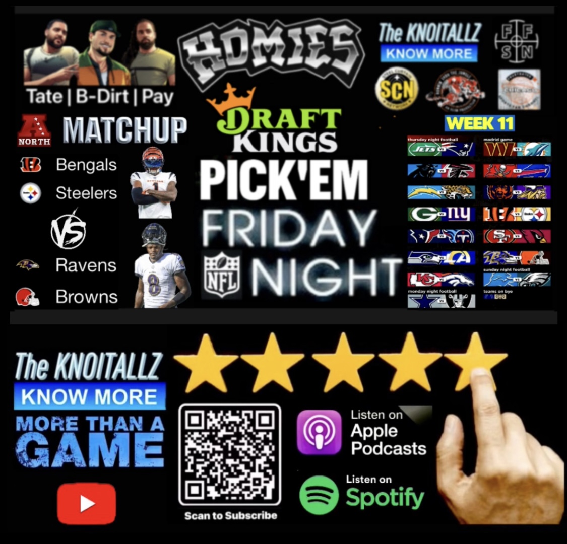 Homies: Friday Night AFC North Matchup & NFL Pick’em Week 11