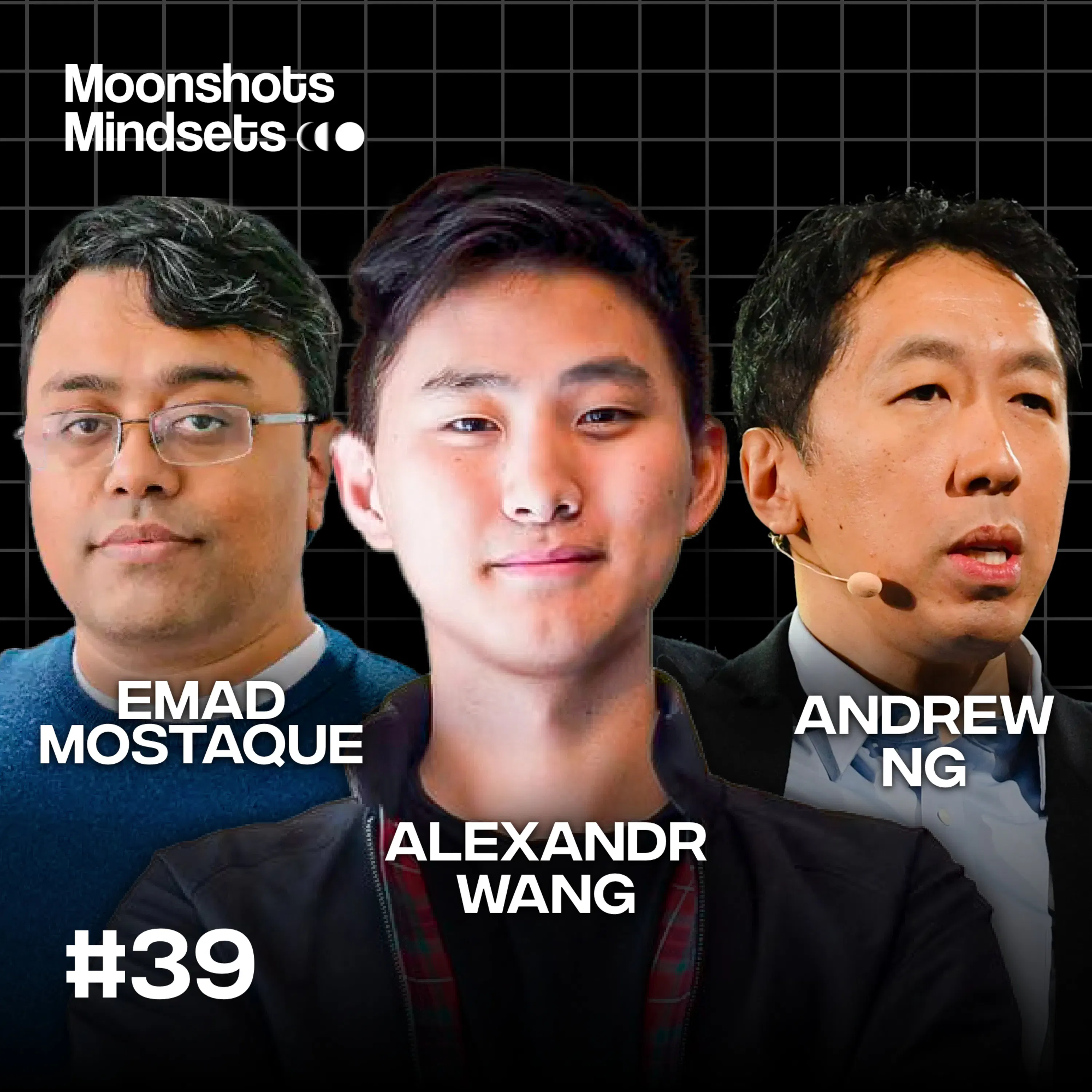 EP #39 Should We Be Fearful of Artificial Intelligence? The AI Panel w/ Emad Mostaque, Alexandr Wang, and Andrew Ng Episode cover