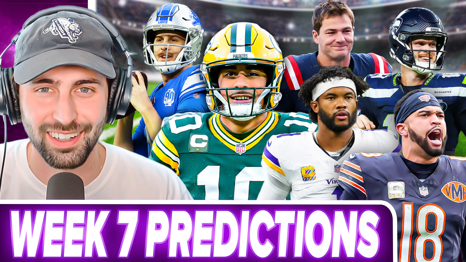NFL Week 7 Predictions: Packers-Lions, Pats-Bears, Colts-Vikings, Chiefs-Seahawks, Bengals-Ravens episode artwork