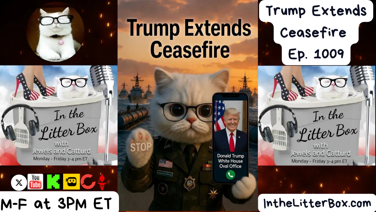 Trump Extends Ceasefire | In the Litter Box w/ Jewels Jones & Catturd – Ep. 1009 4/22/2026 episode artwork
