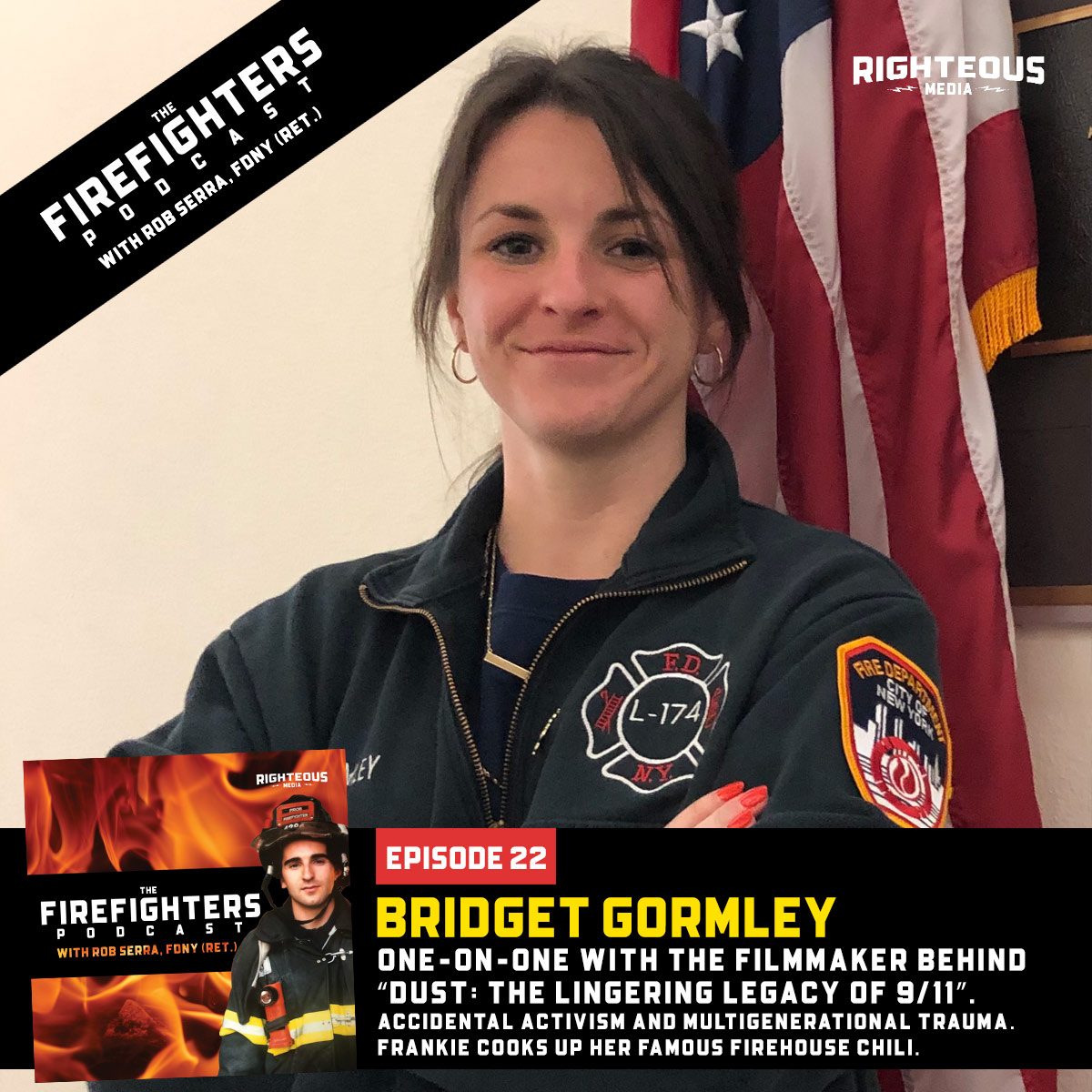 Bridget Gormley. One-on-One with the Filmmaker Behind “Dust: The Lingering Legacy of 9/11”. Accidental Activism and Multigenerational Trauma. Frankie Cooks Up Her Famous Firehouse Chili.