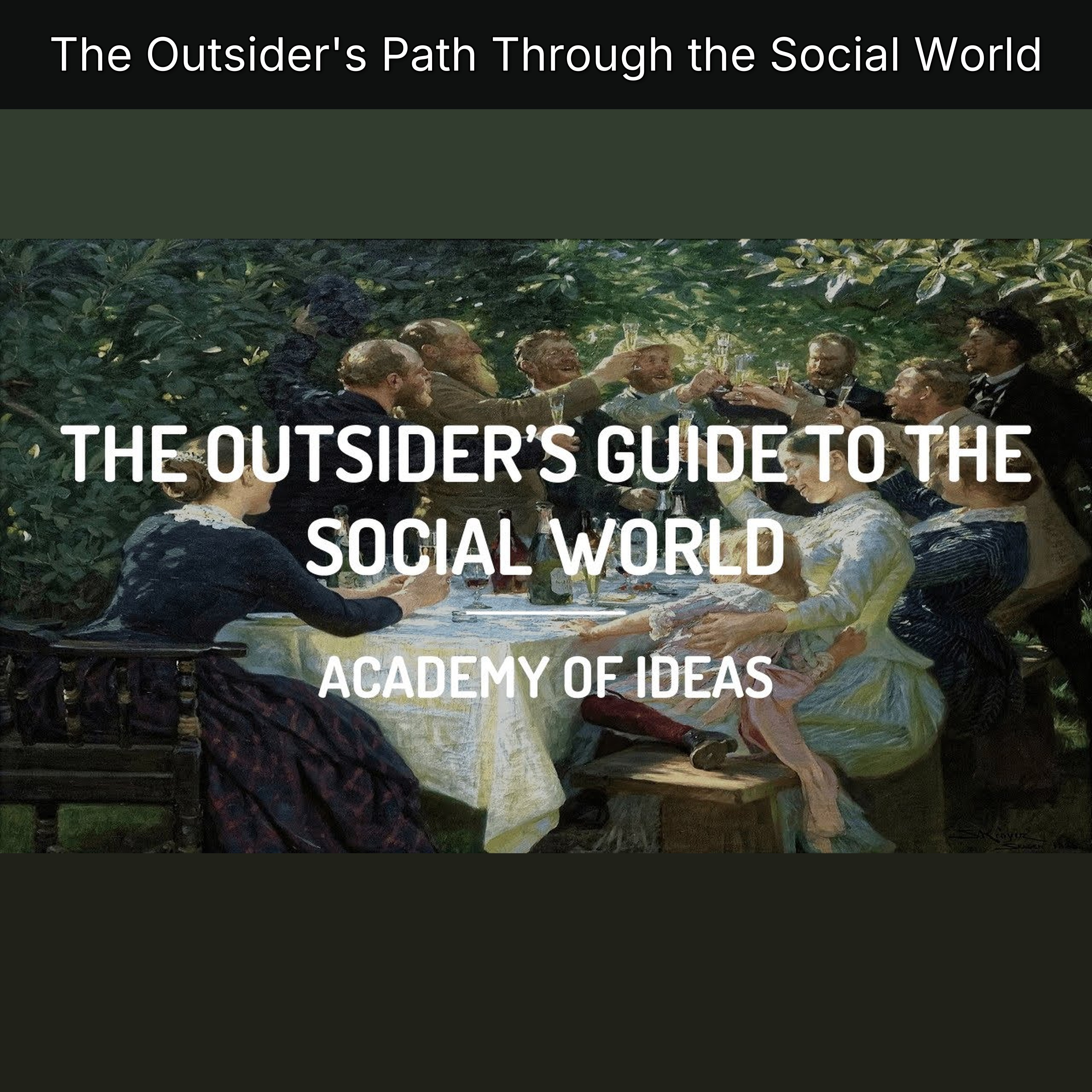 The Outsider's Path Through the Social World episode artwork