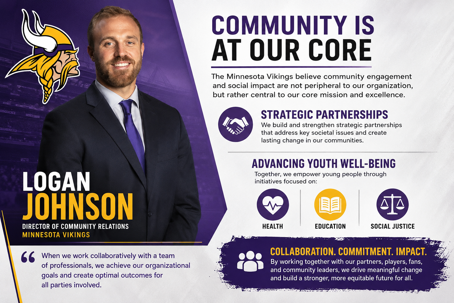 How the Minnesota Vikings Build Stronger Communities  Logan Johnson on Leadership, Community Impact episode artwork