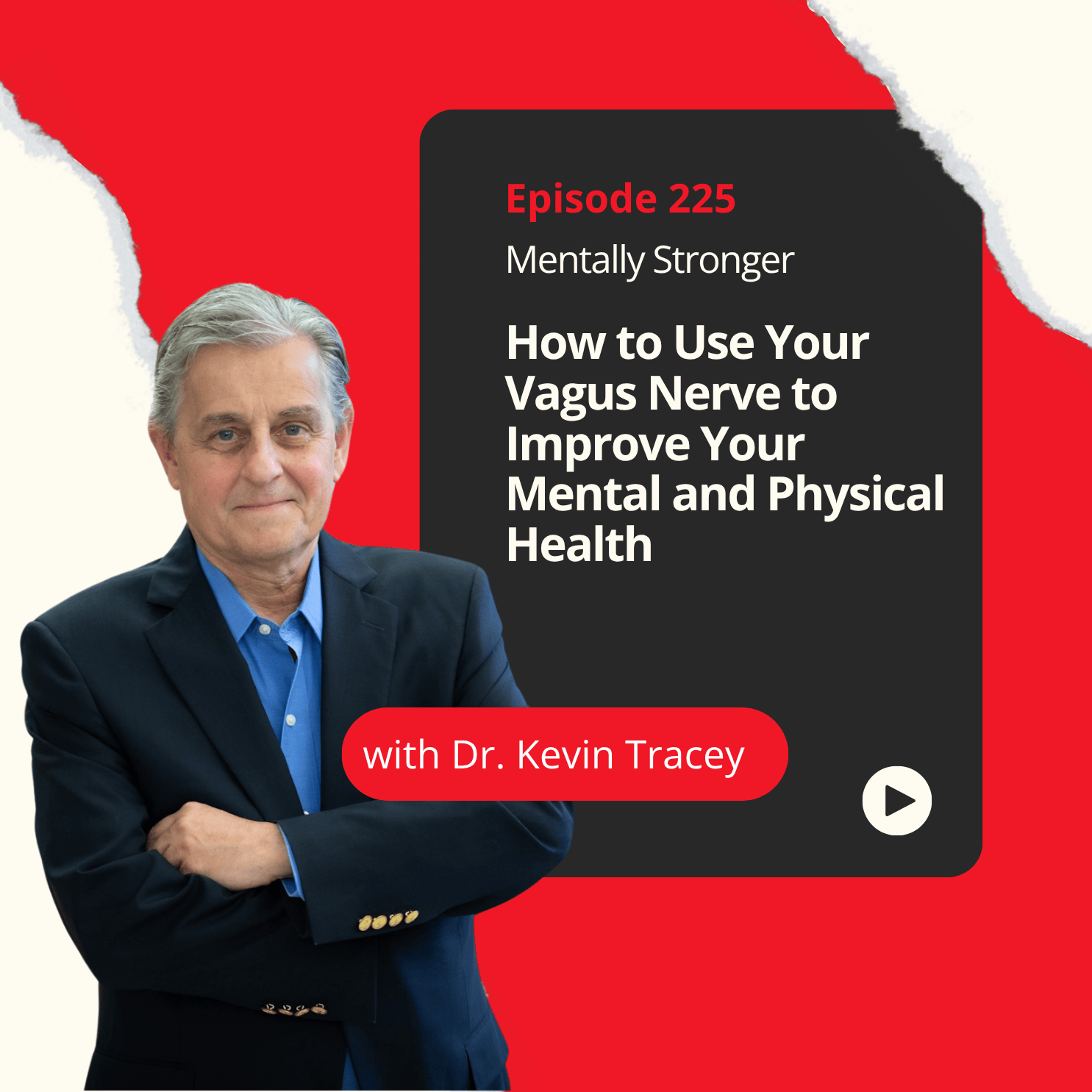 225 — Control Your Vagus Nerve to Improve Your Mental and Physical Health With Dr. Kevin Tracey episode artwork