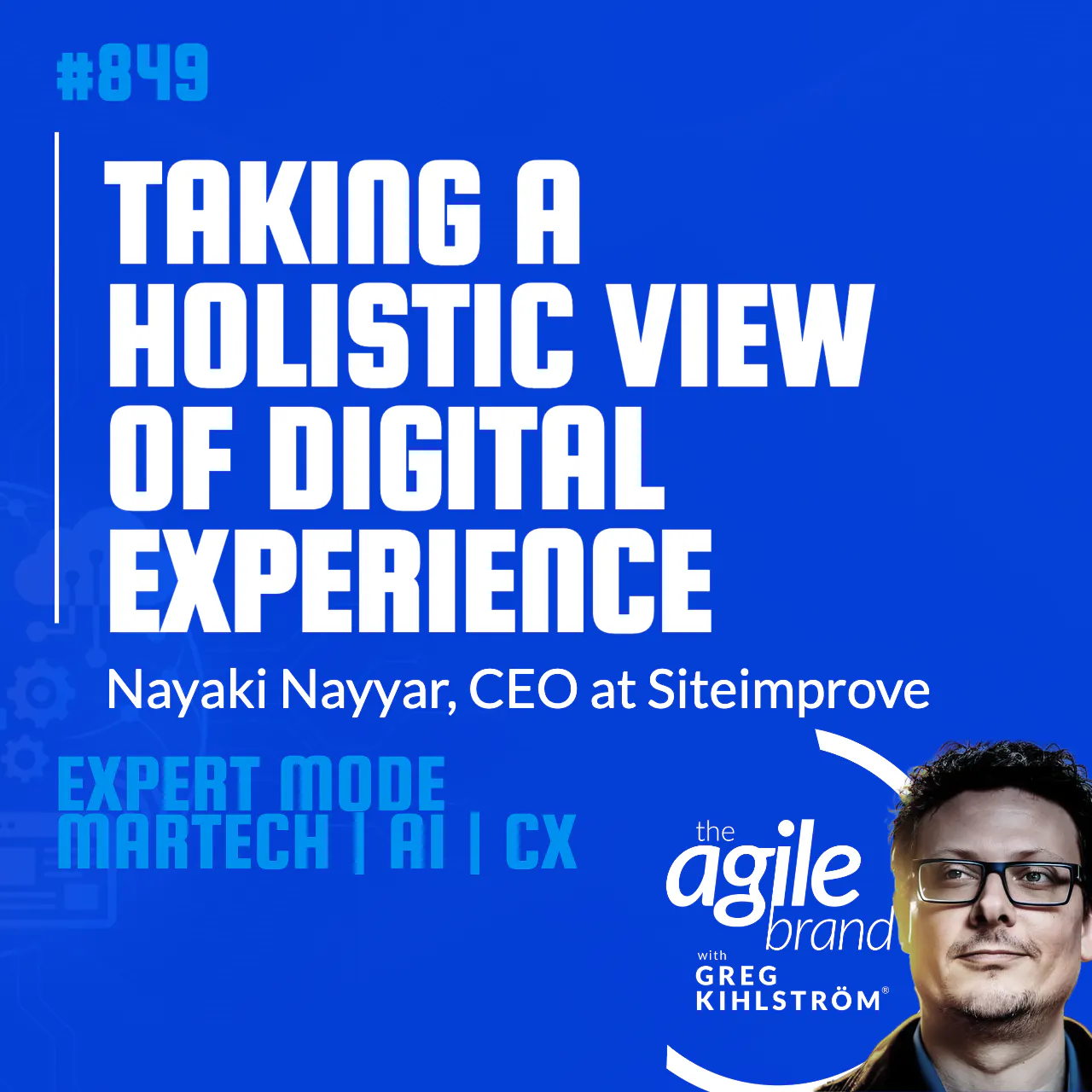 #849: Siteimprove CEO Nayaki Nayyar on what it means to take a holistic view of digital experience — The Agile Brand with Greg Kihlström®: Expert Mode Marketing Technology, AI, & CX cover