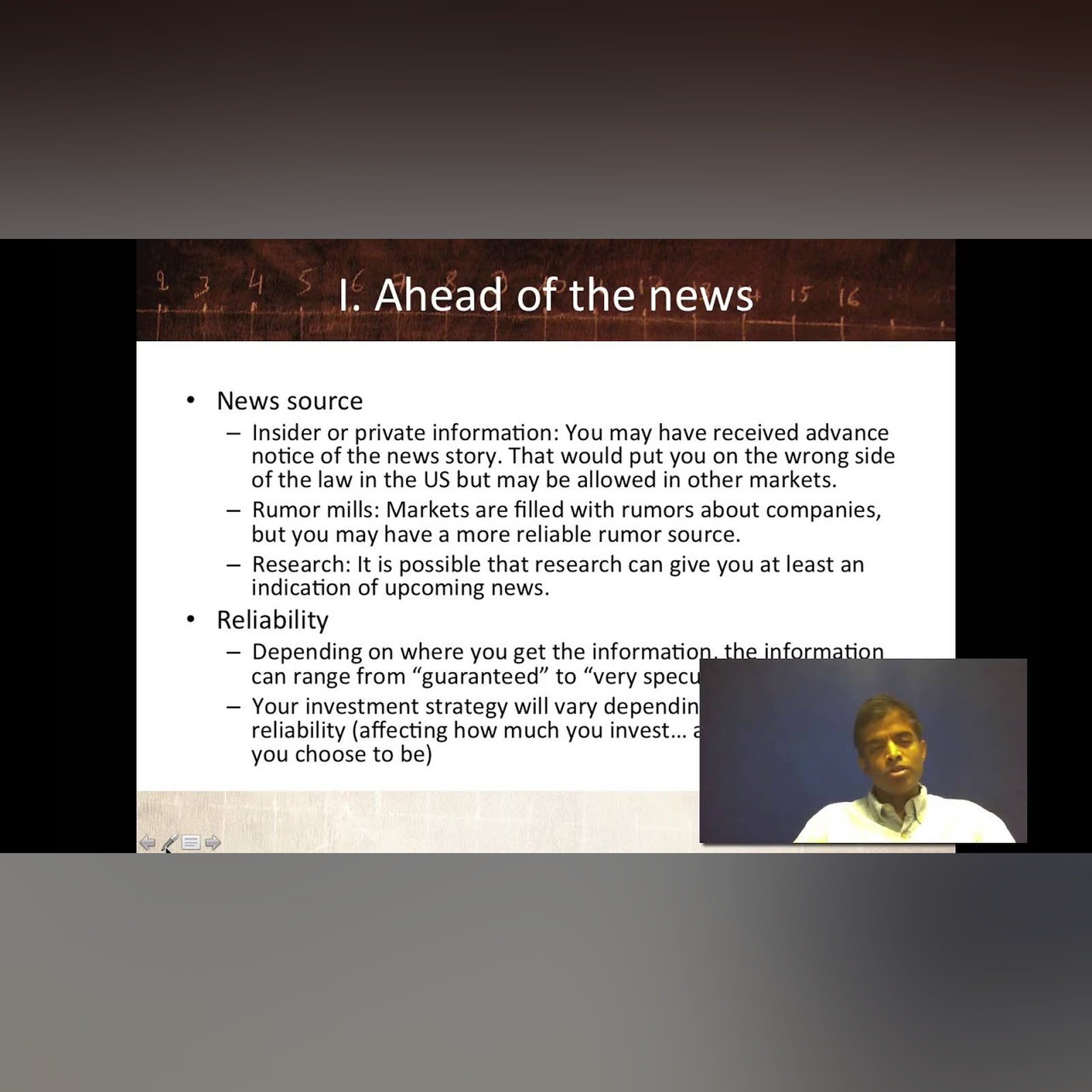 Session 22: Information Trading - Trading on the news