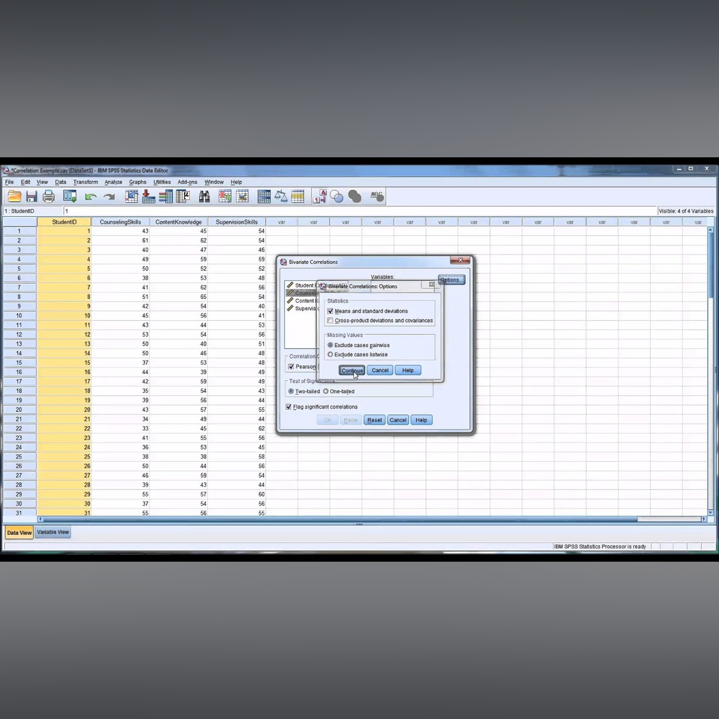 Correlation in SPSS episode artwork