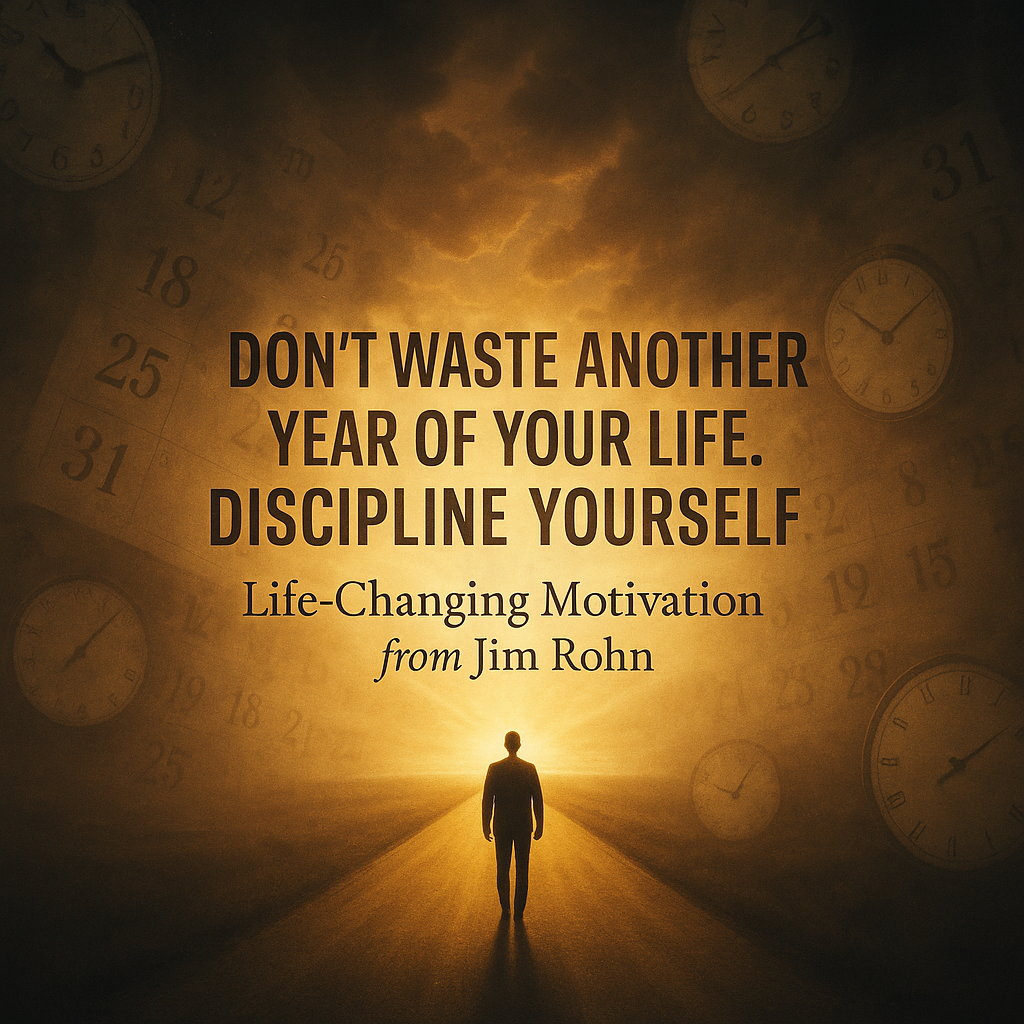 DON'T WASTE ANOTHER YEAR OF YOUR LIFE. DISCIPLINE YOURSELF - Life-Changing Motivation from Jim Rohn