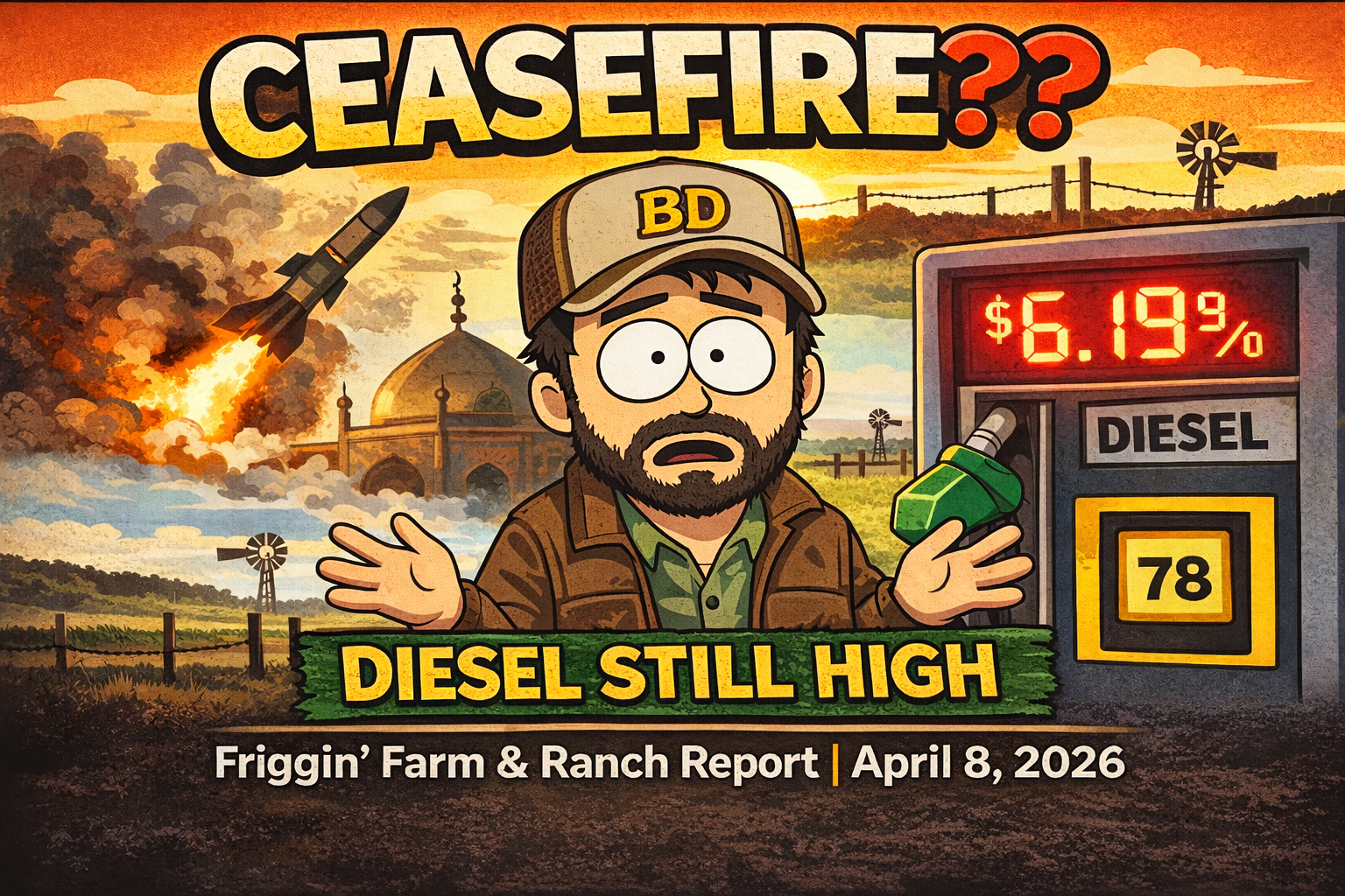 War Premium Off, Cattle Still Tight — Friggin' Farm & Ranch Report (4/8/26)