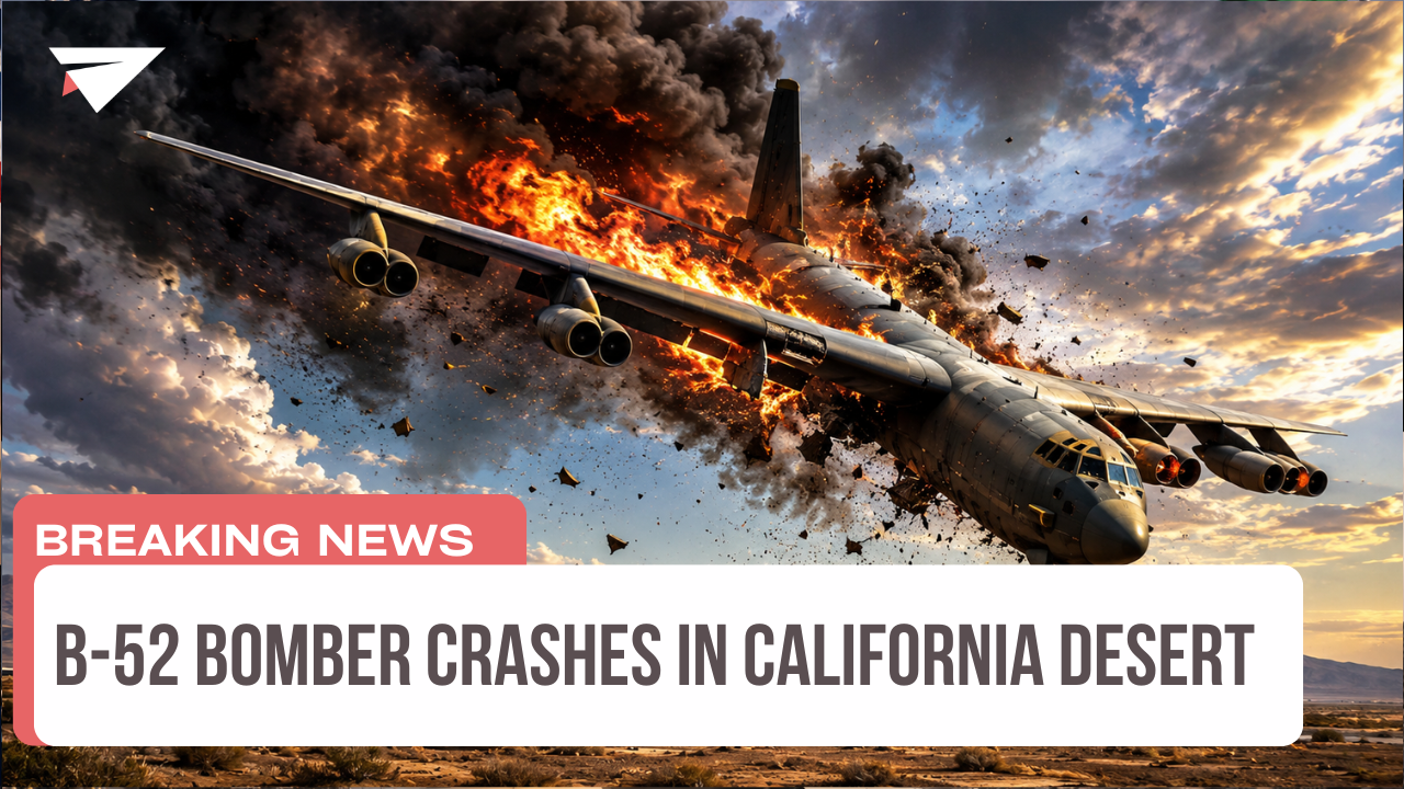 B-52 Bomber Crashes in California Desert, Breaking News