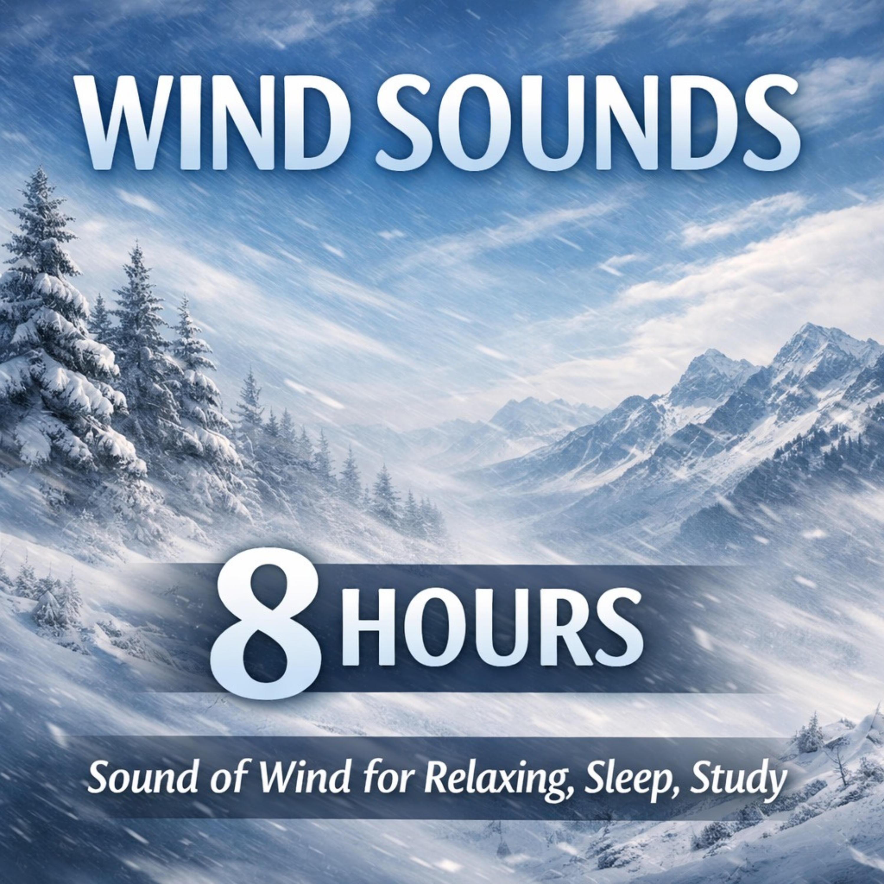 WIND SOUNDS for 8 Hours, Sound of Wind for Relaxing, Sleep, Study. Windy Sound