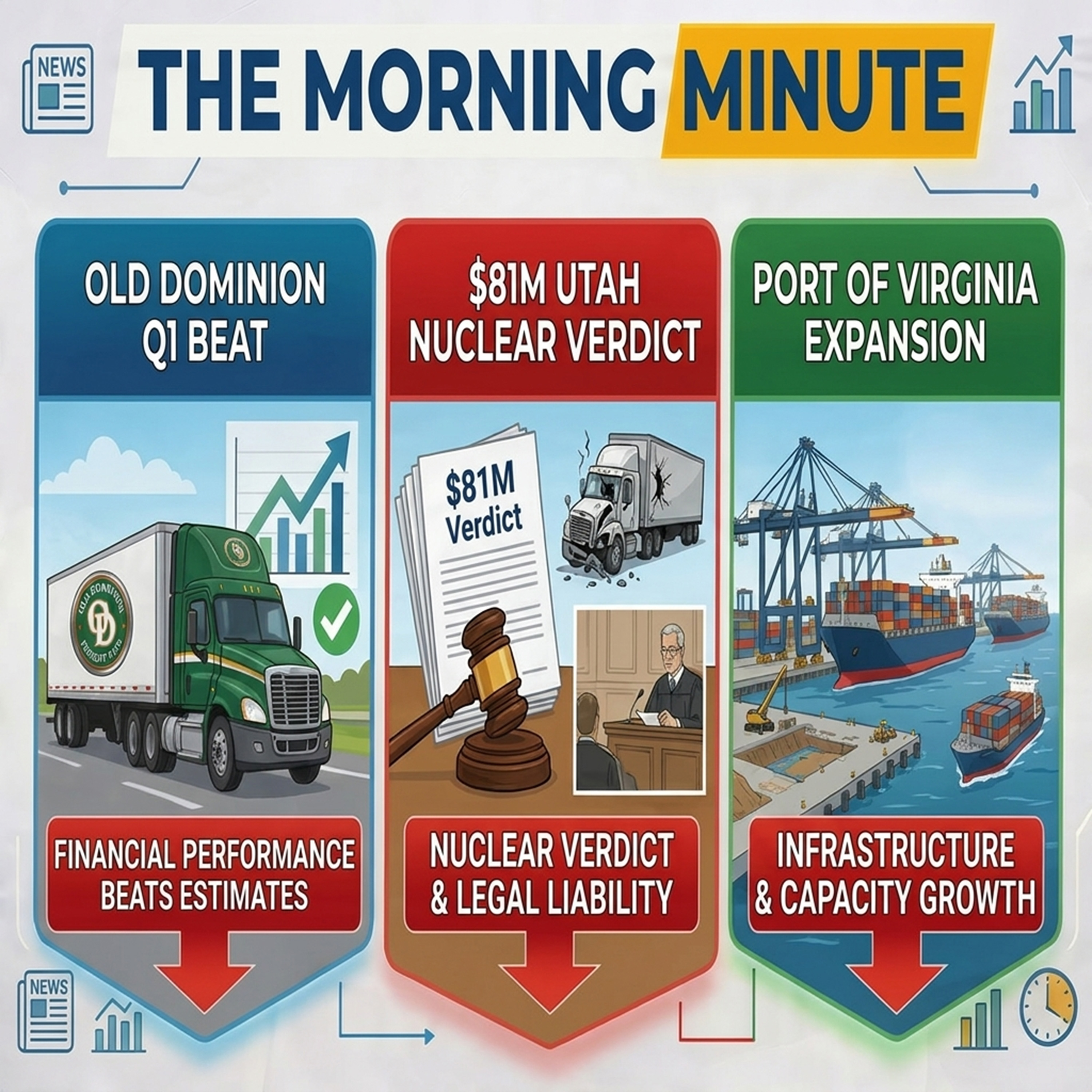 Old Dominion Q1 Beat, $81M Utah Nuclear Verdict, & Port of Virginia Expansion | The Morning Minute episode artwork