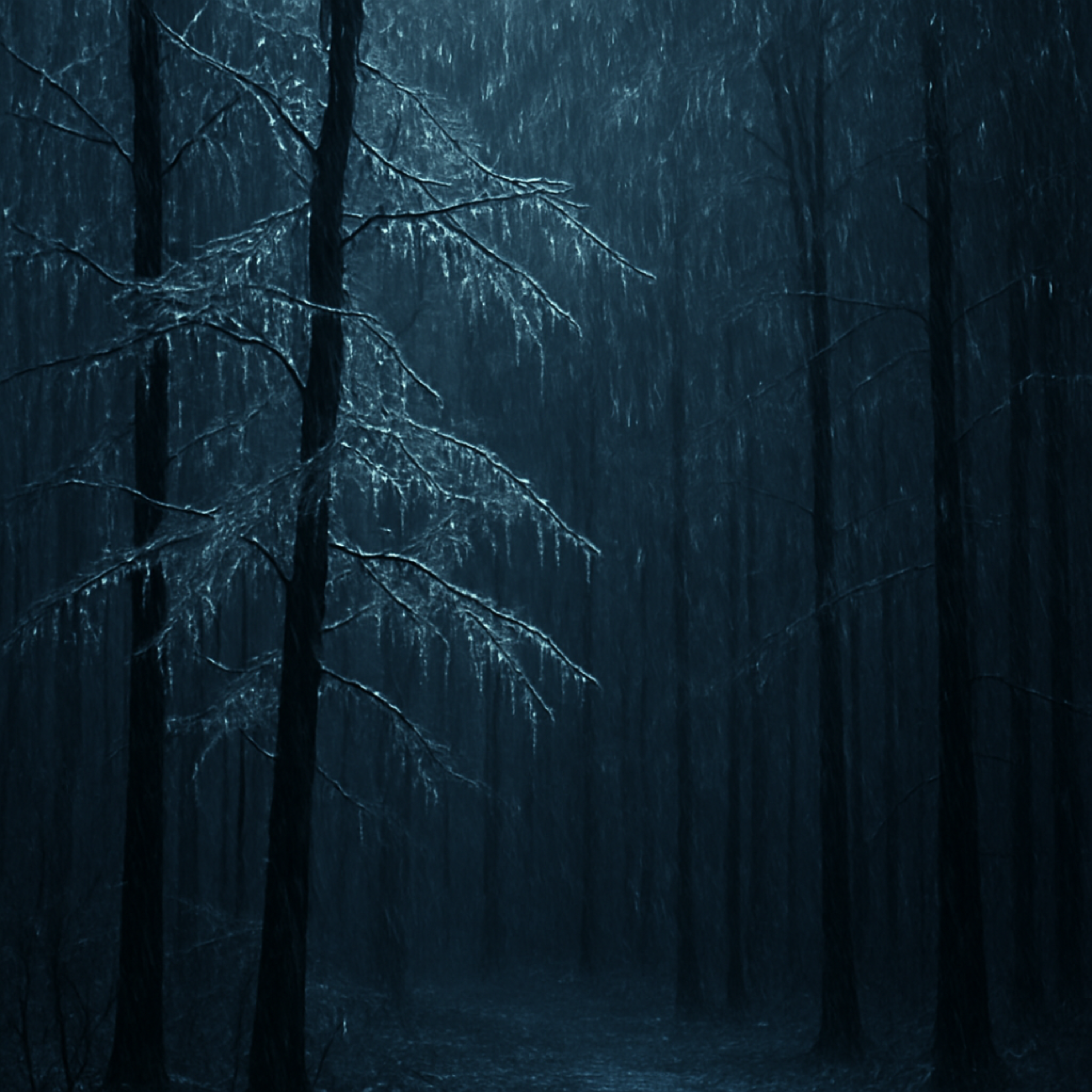 Icy Rain | 1 Hours of ice rain falling in a dark forest