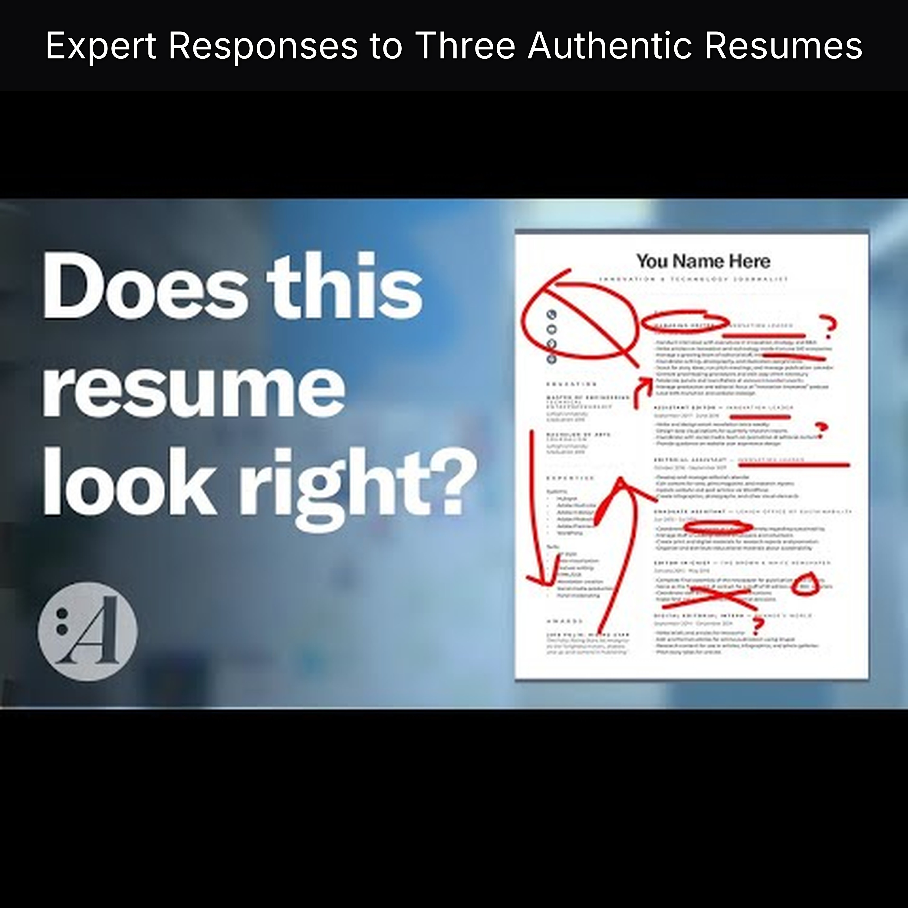 Expert Responses to Three Authentic Resumes