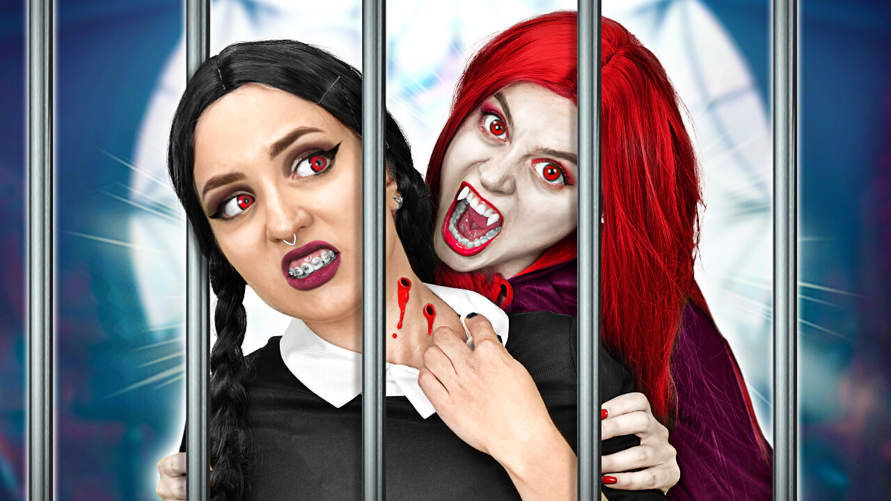 MERLINA Addams en PRISIÓN! 😱 ¡Aprende a SER un VAMPIRO con un CAMBIO DE LOOK EXTREMO por La La Vida
