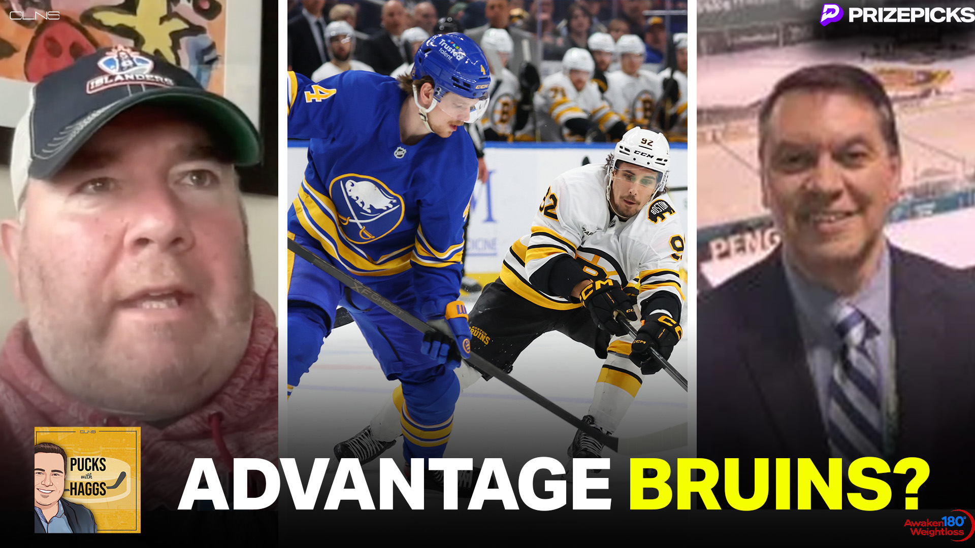Who has the advantage in the Bruins/Sabres playoff series?