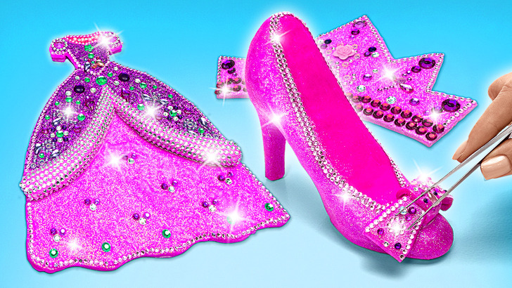 Ariel’s Glittery Pink Outfit: DIY Craft with Clay and Sparkling Crystals